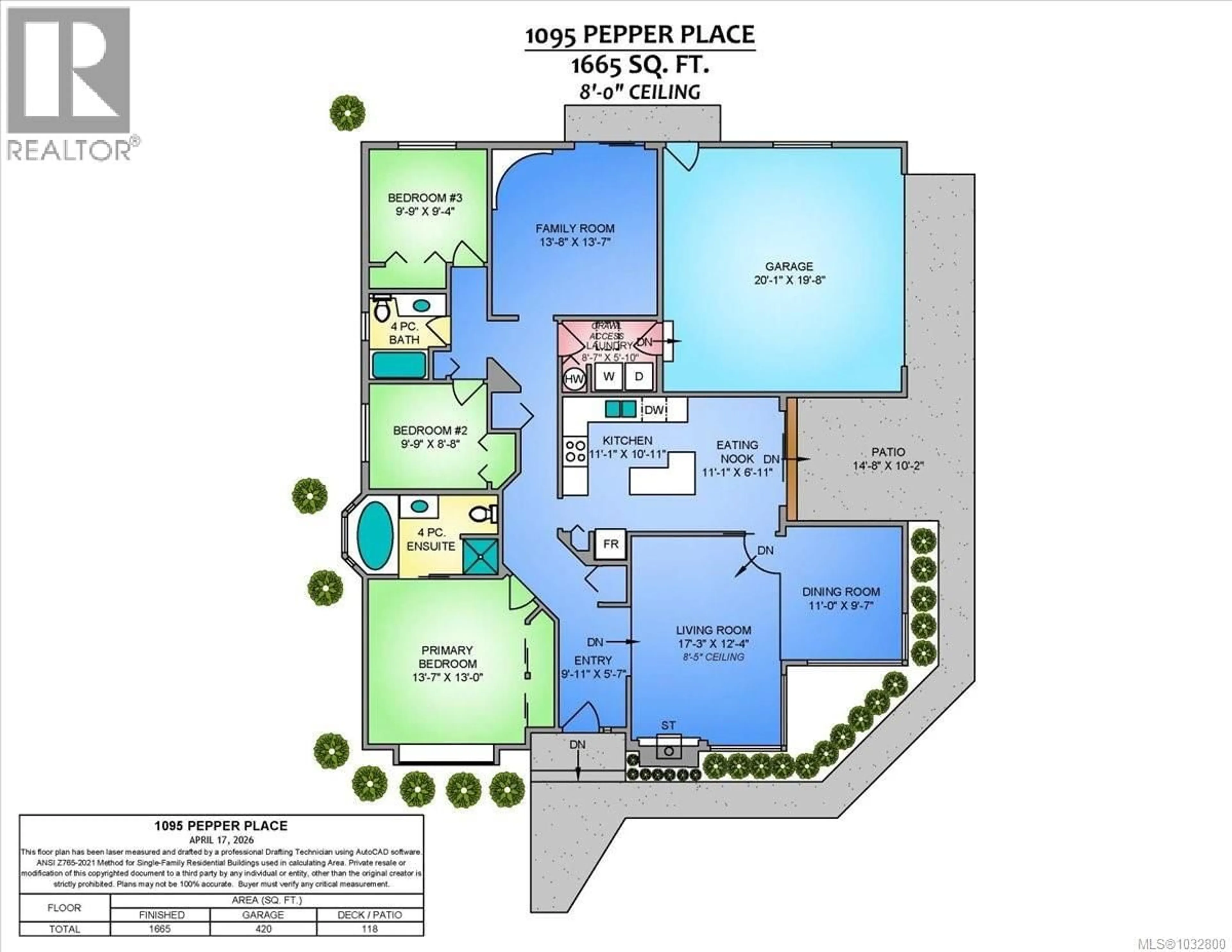 Floor plan for 1095 PEPPER PLACE, French Creek British Columbia V9P1Z5