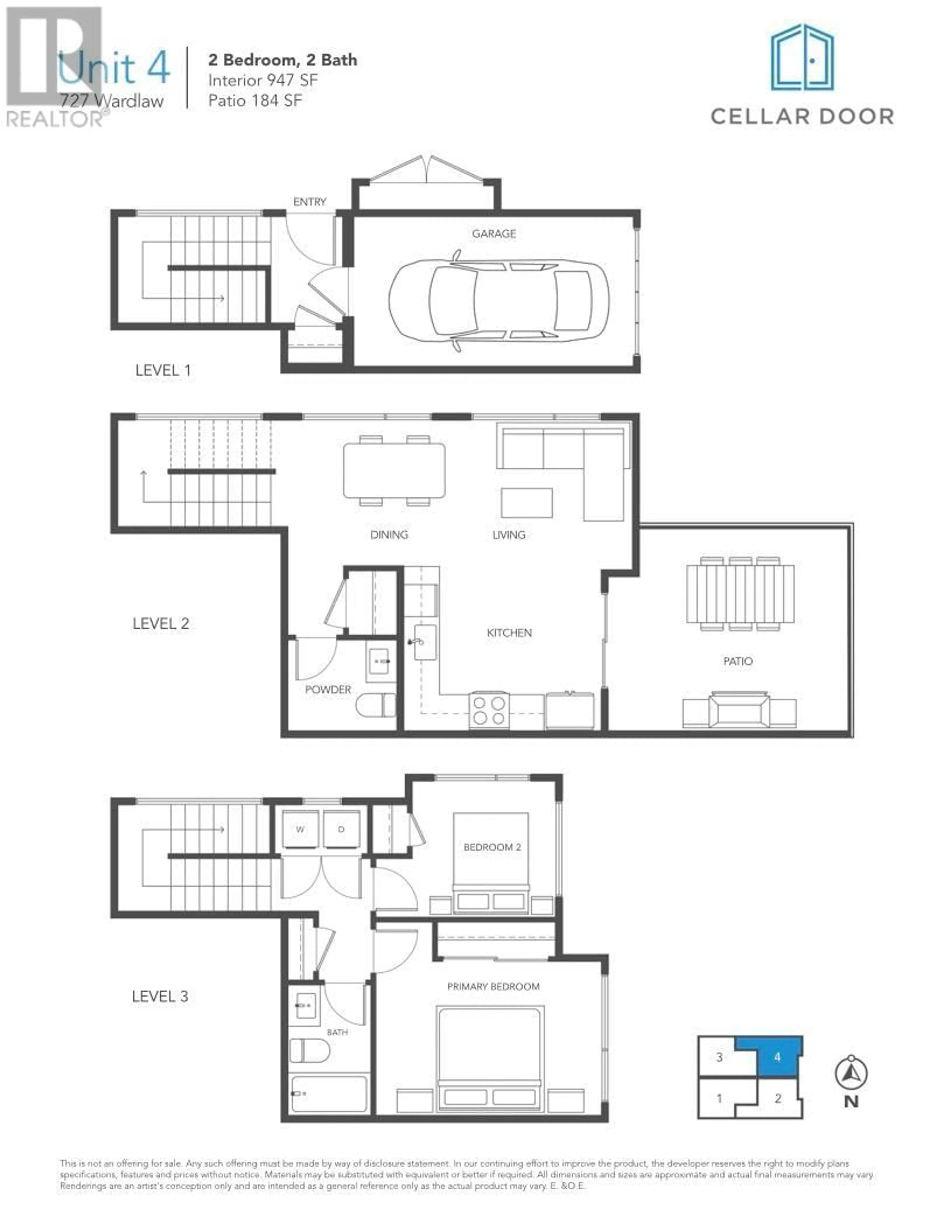 Floor plan for 727 Wardlaw Avenue Unit# 4, Kelowna British Columbia V1Y5B8