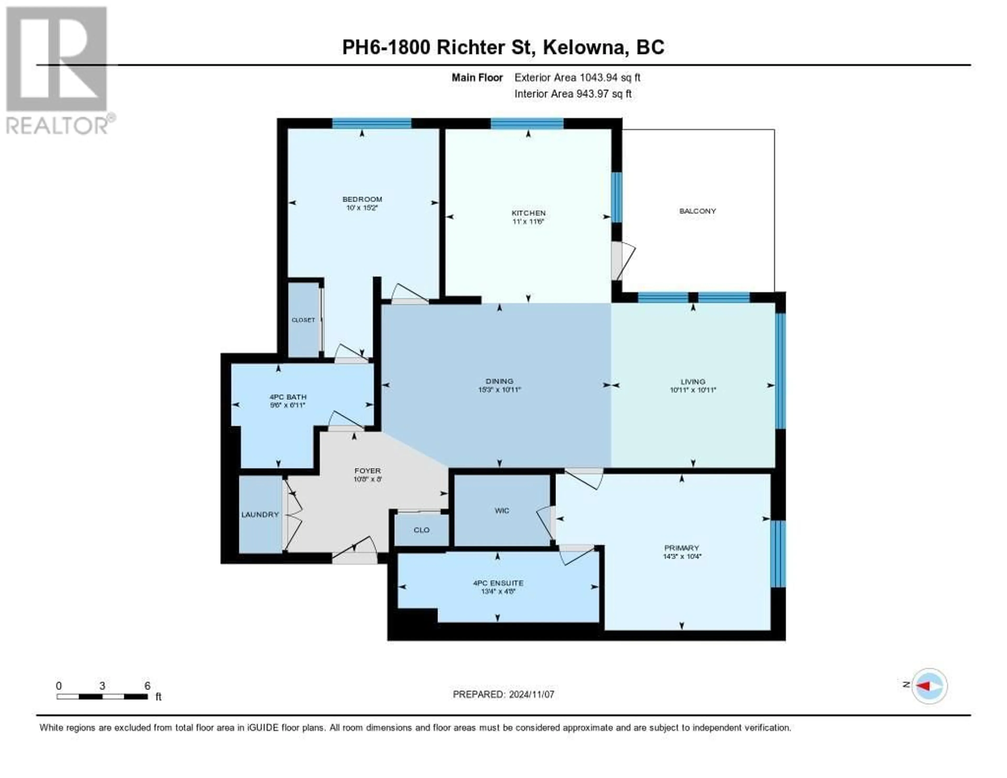 Floor plan for 1800 Richter Street Unit# PH6, Kelowna British Columbia V1Y6C7