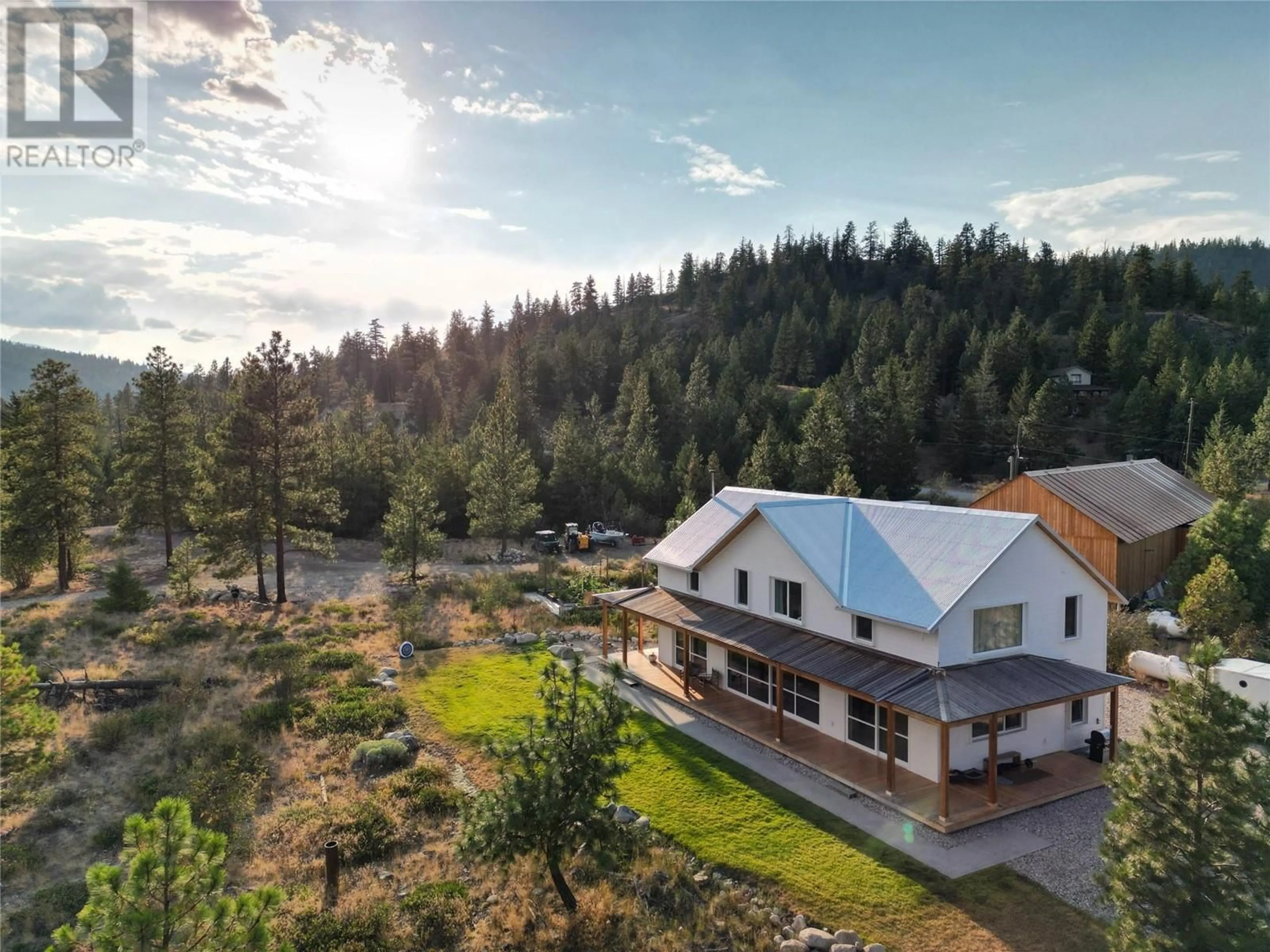A pic from outside/outdoor area/front of a property/back of a property/a pic from drone, mountain view for 8025 PRINCETON-SUMMERLAND ROAD, Summerland British Columbia V0H1Z8