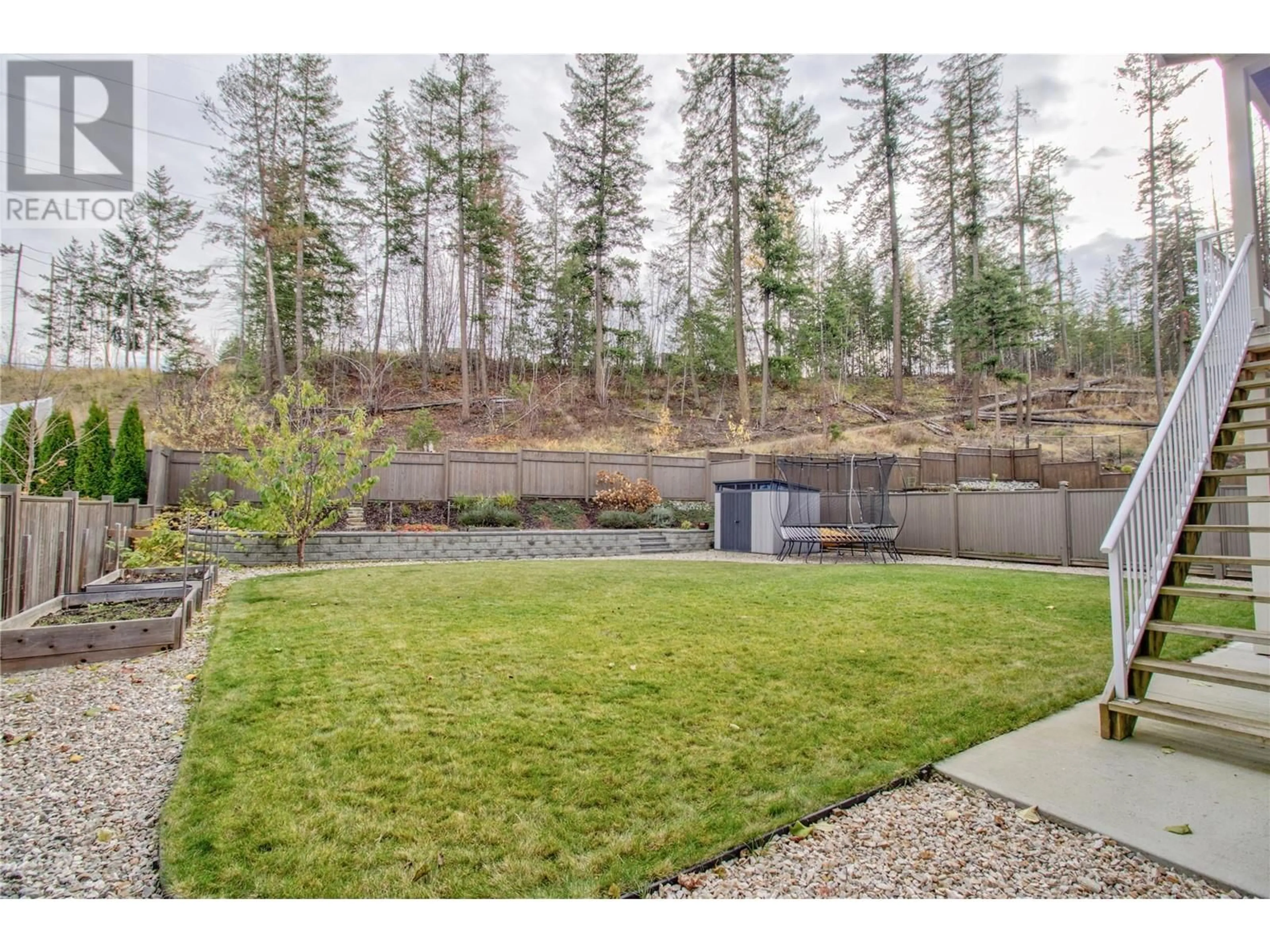 Patio, the fenced backyard for 1280 24 Street SE, Salmon Arm British Columbia V1E0E3