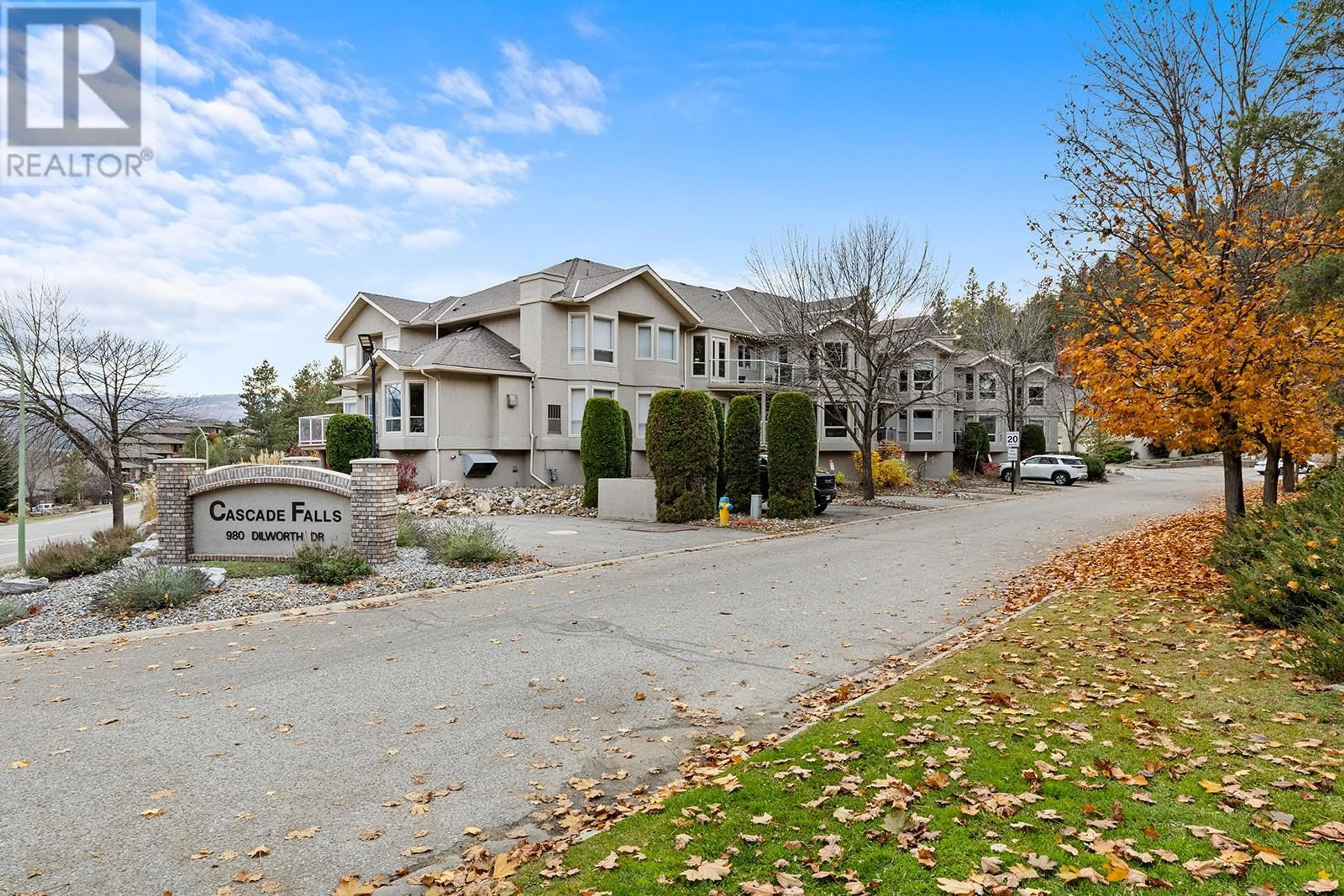 A pic from exterior of the house or condo, the front or back of building for 980 Dilworth Drive Unit# 107, Kelowna British Columbia V1V1S6