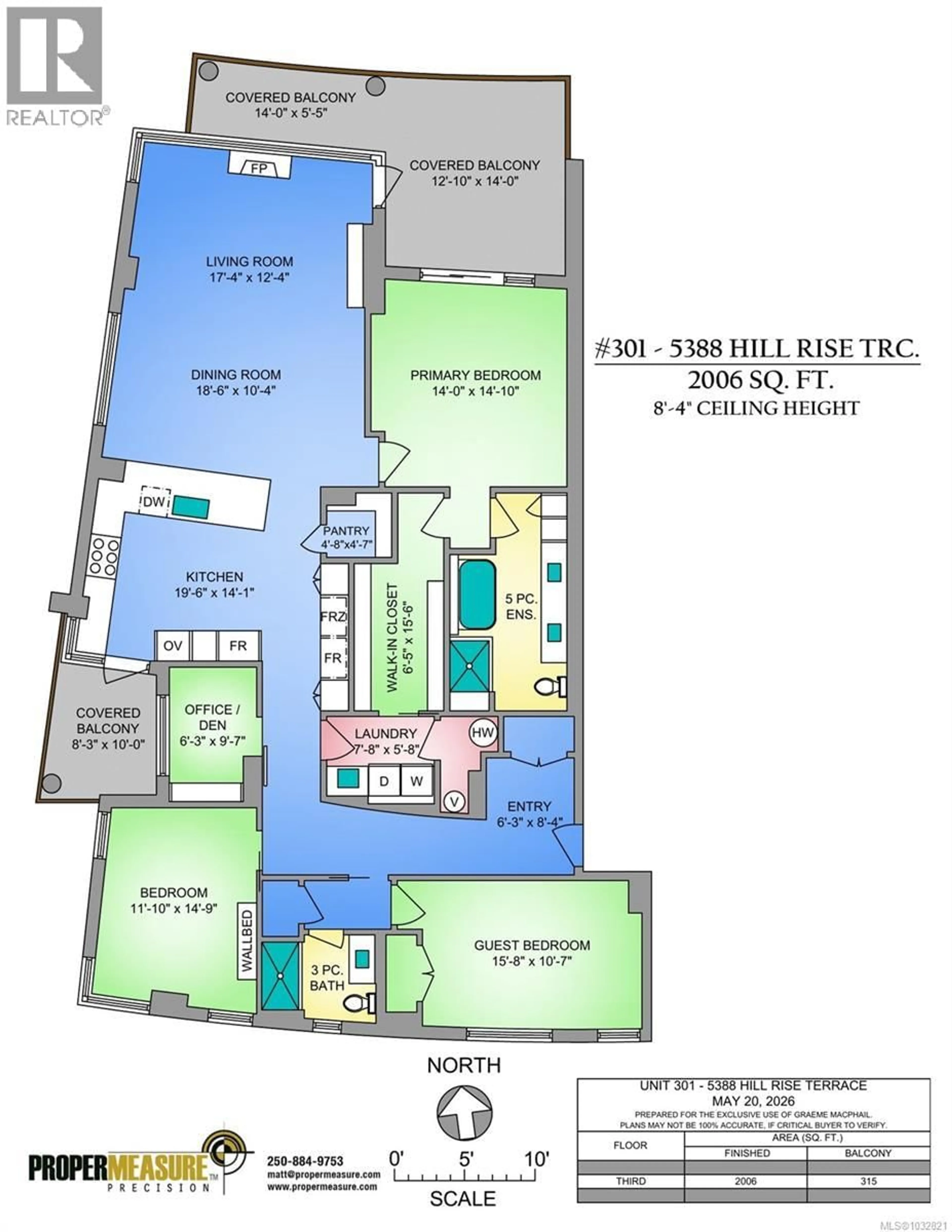Floor plan for 301 - 5388 HILL RISE TERRACE, Saanich British Columbia V8Y3K3
