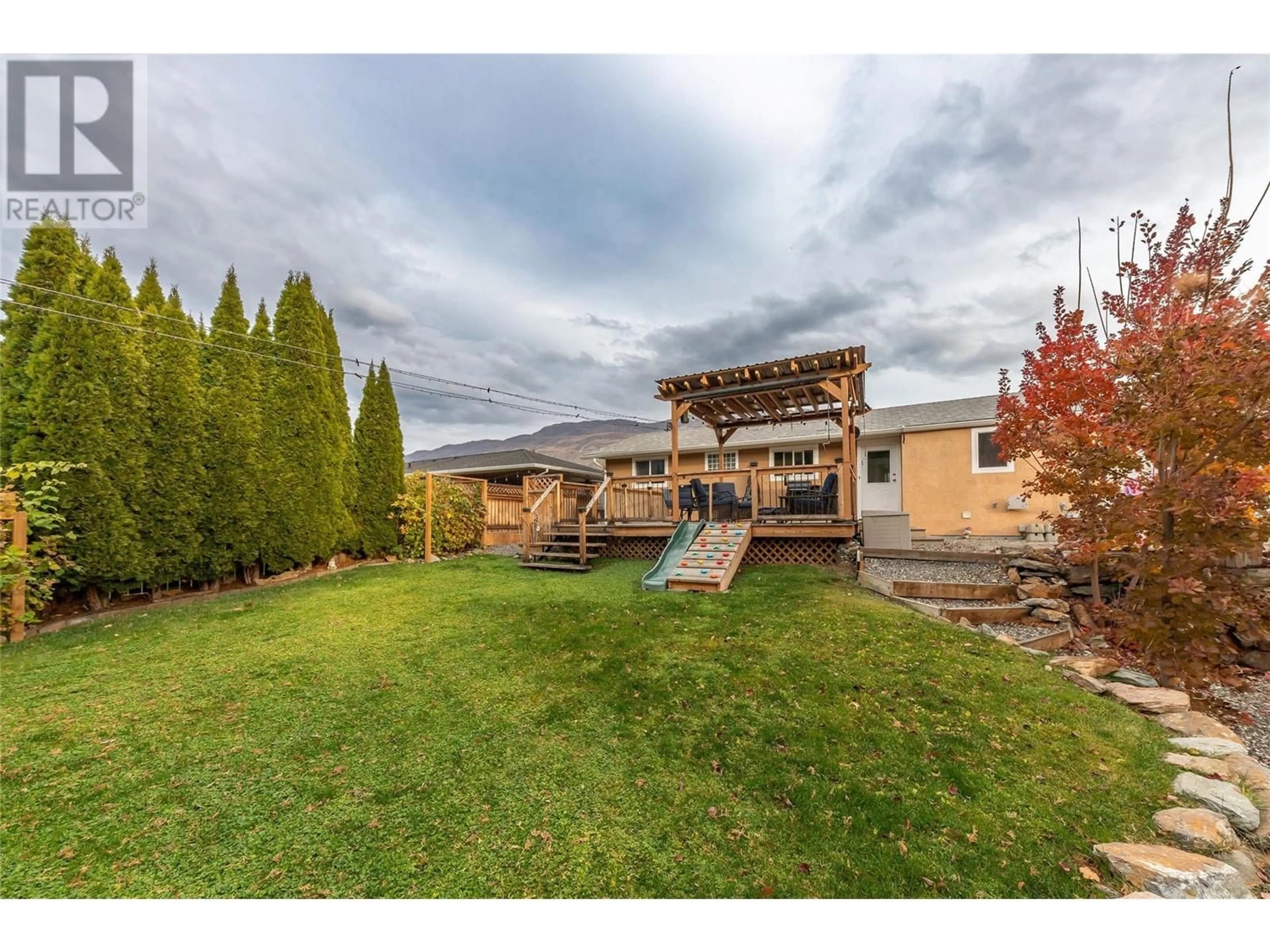 Patio, the fenced backyard for 2518 PARTRIDGE Drive, Kamloops British Columbia V2B6W1