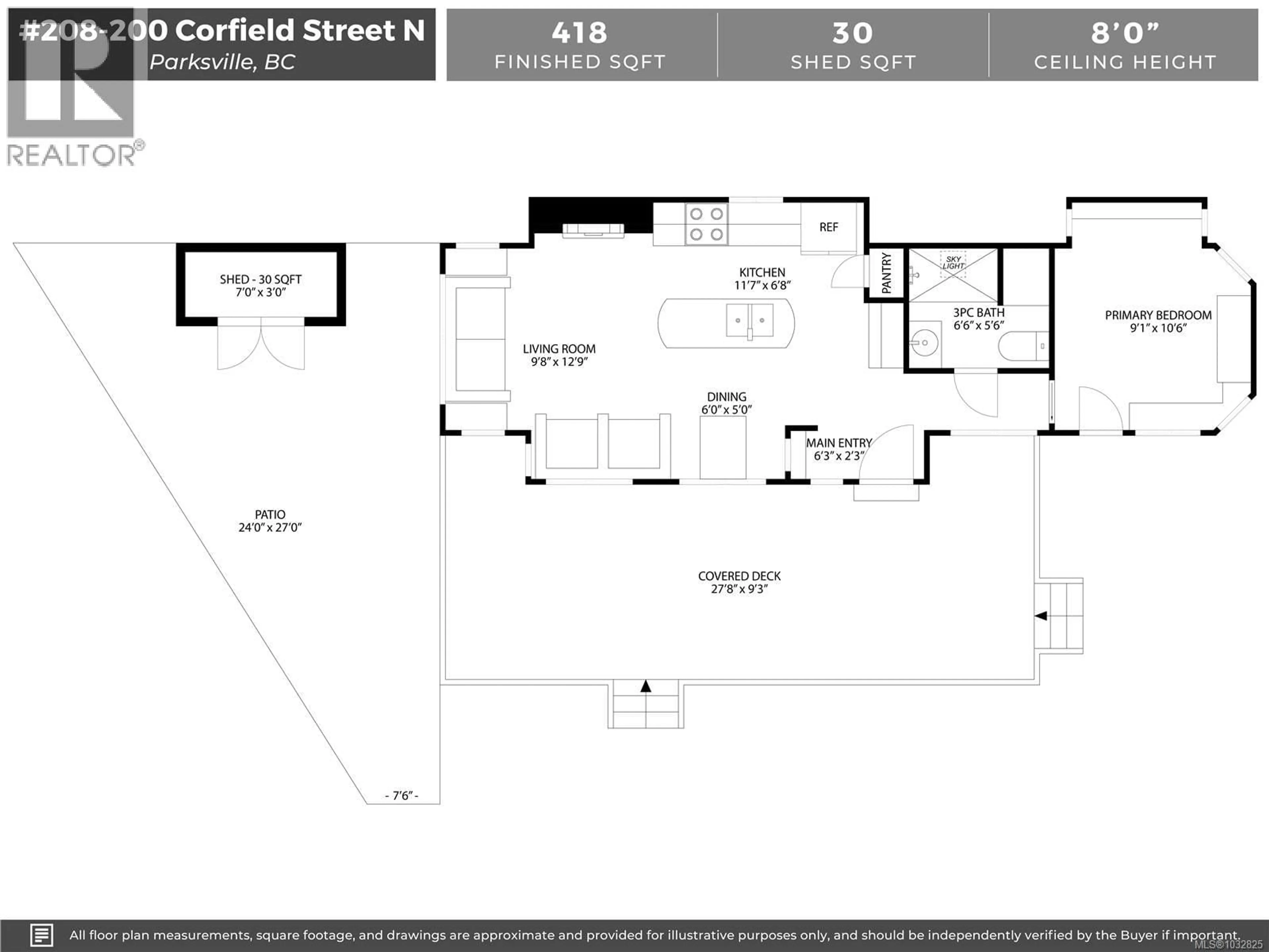 Floor plan for 208 - 200 CORFIELD STREET, Parksville British Columbia V9P2H5