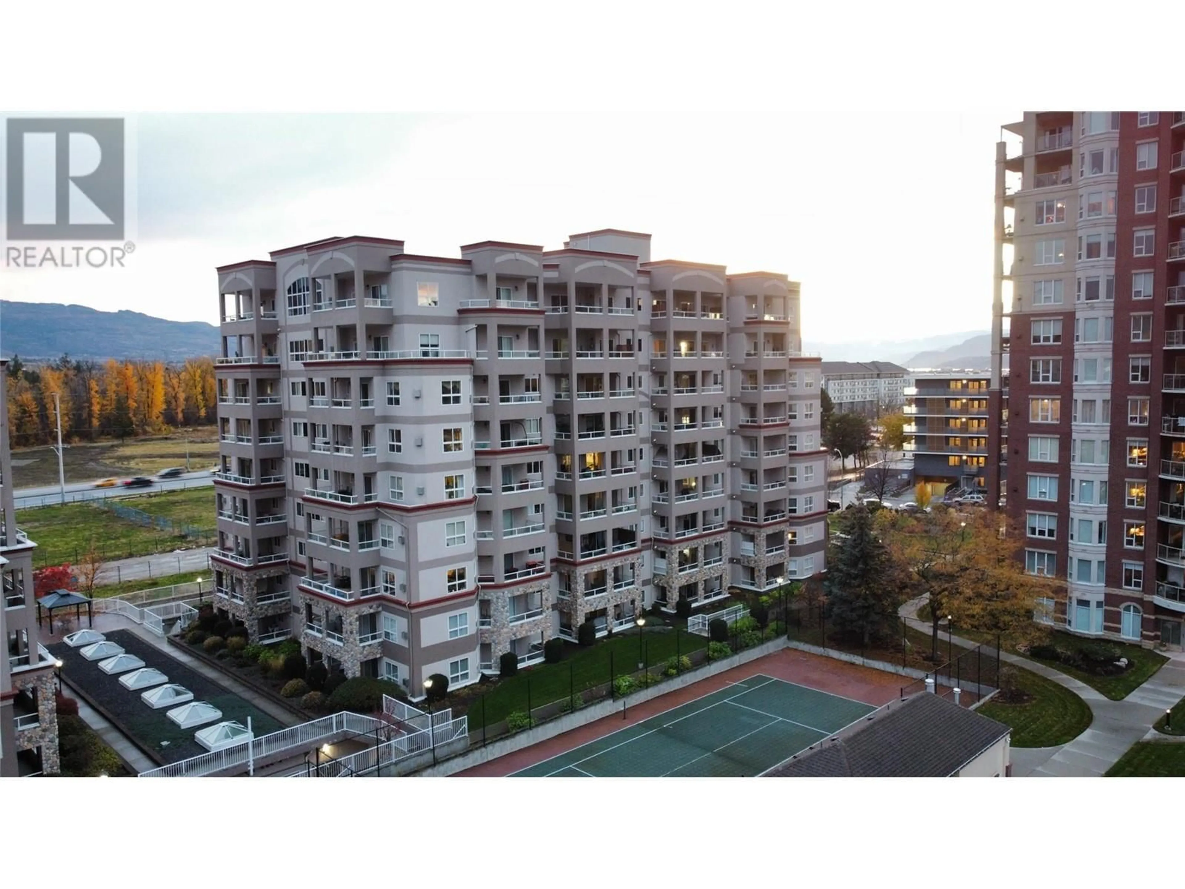 A pic from exterior of the house or condo, the view of city buildings for 1967 Underhill Street Unit# 307, Kelowna British Columbia V1X8C9