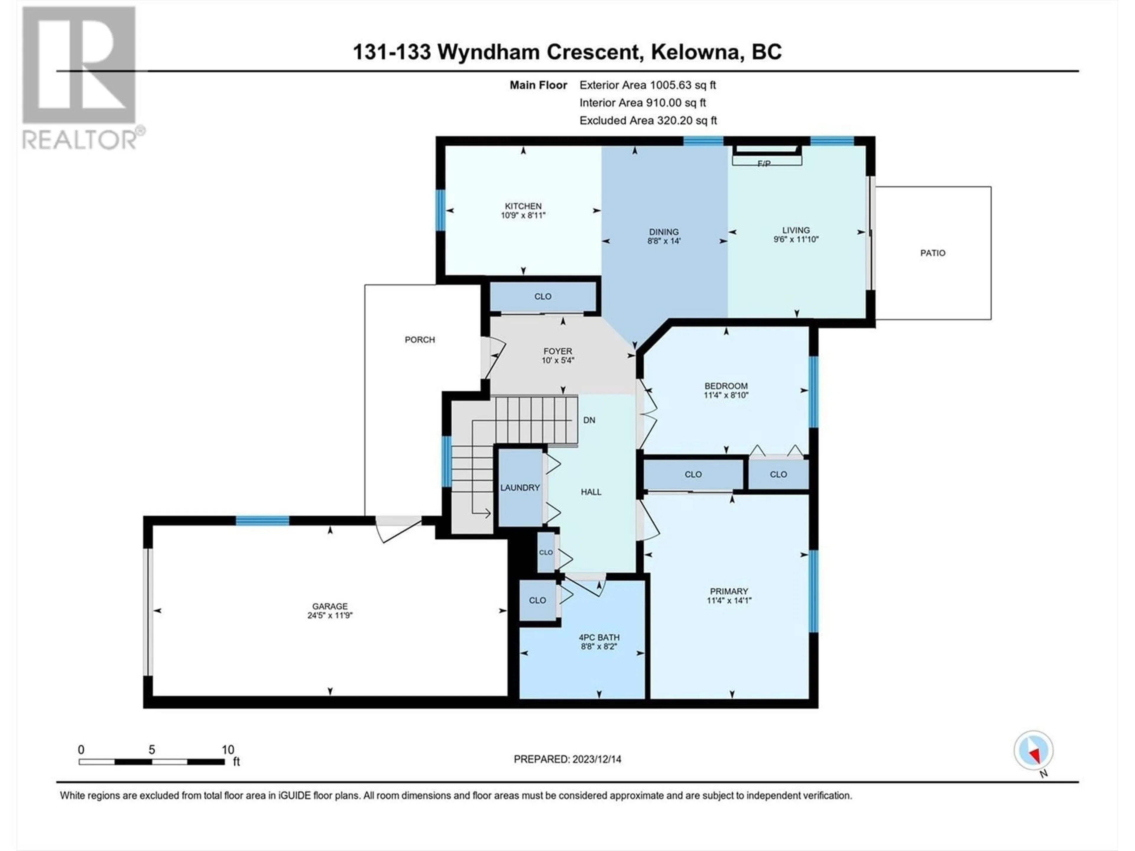 Floor plan for 133 Wyndham Crescent Unit# 131, Kelowna British Columbia V1V1Y8