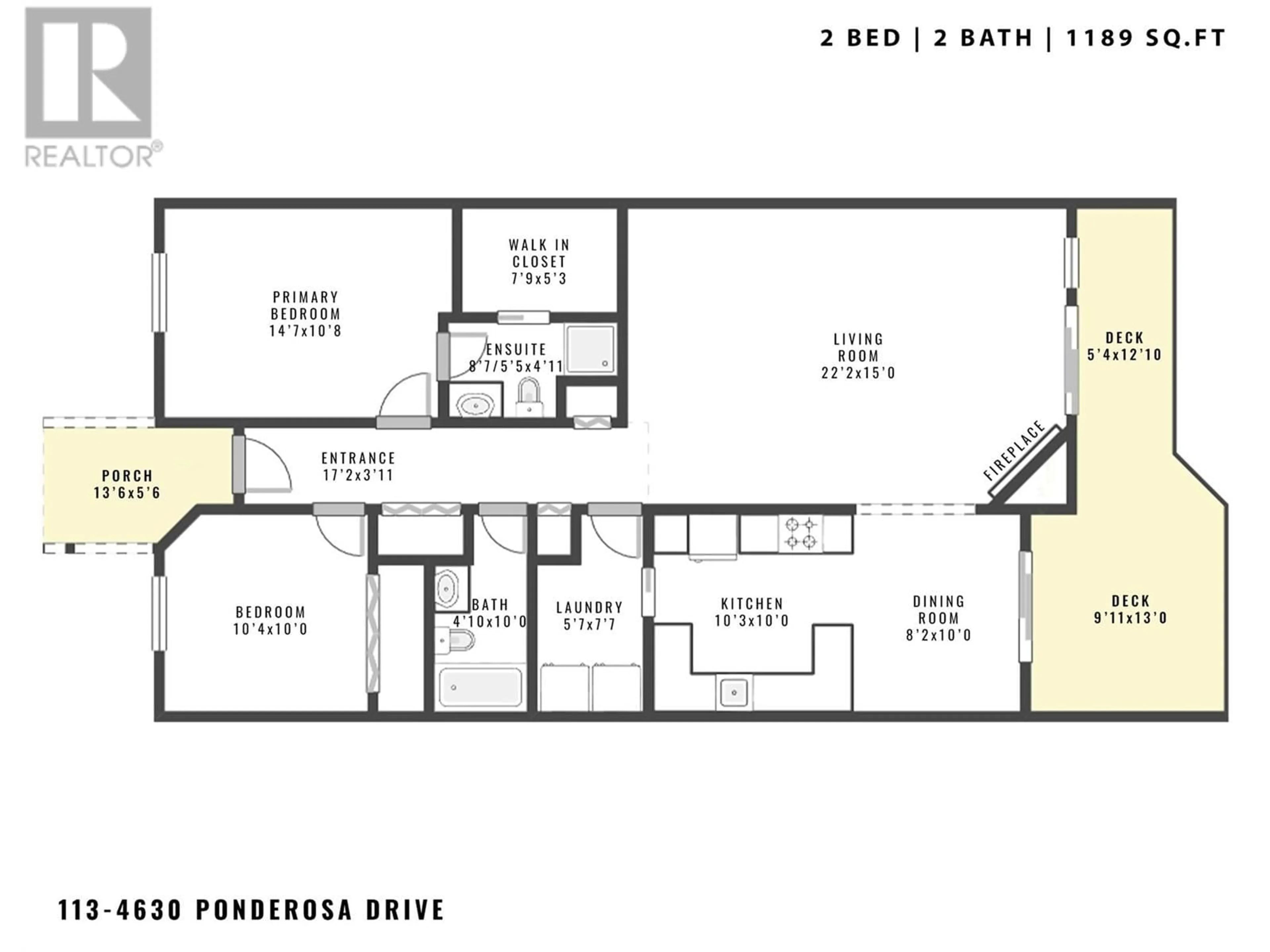 Floor plan for 4630 Ponderosa Drive Unit# 113, Peachland British Columbia V0H1X5