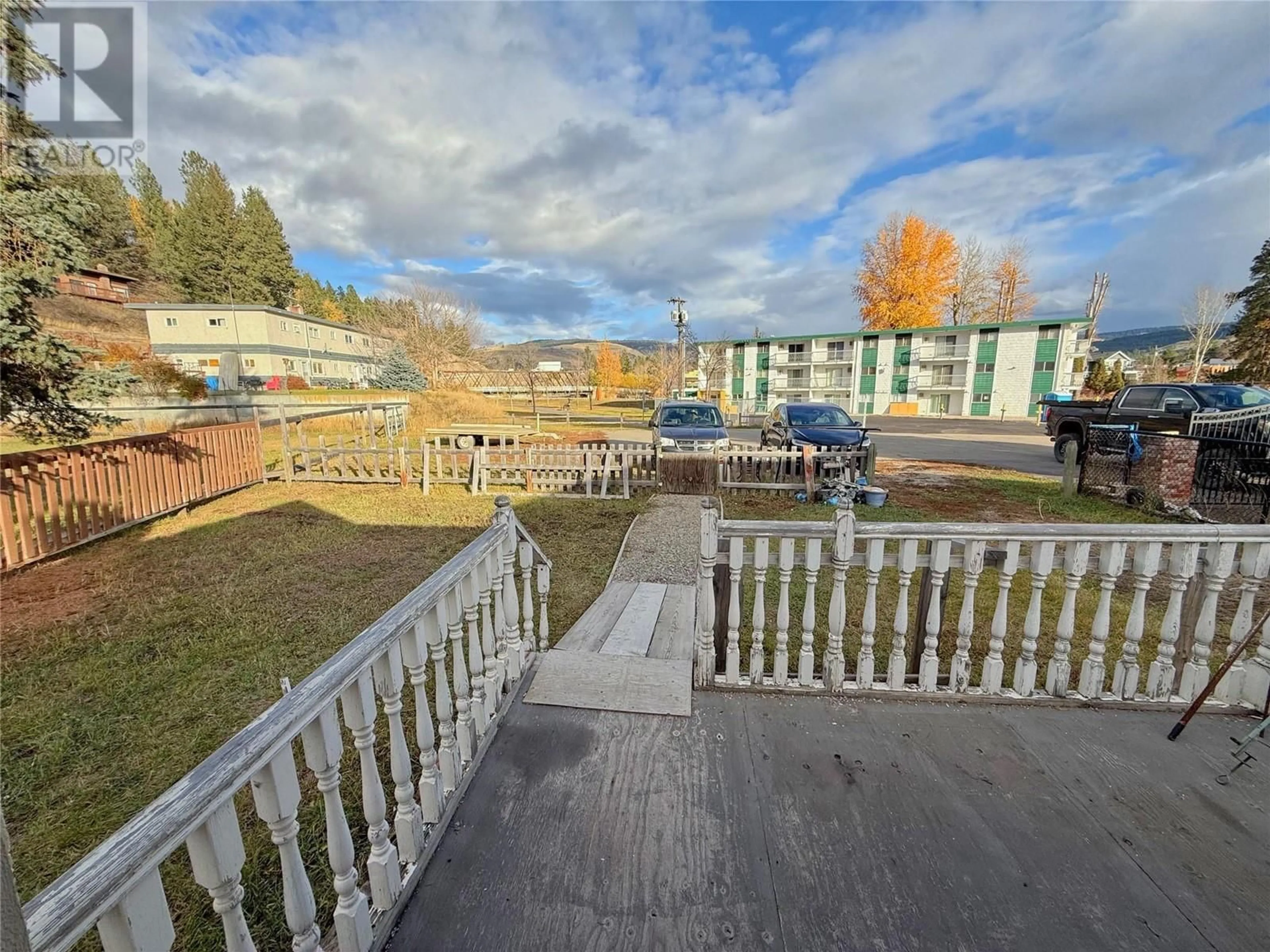 Patio, the fenced backyard for 422 Johnson Street, Princeton British Columbia V0X1W0