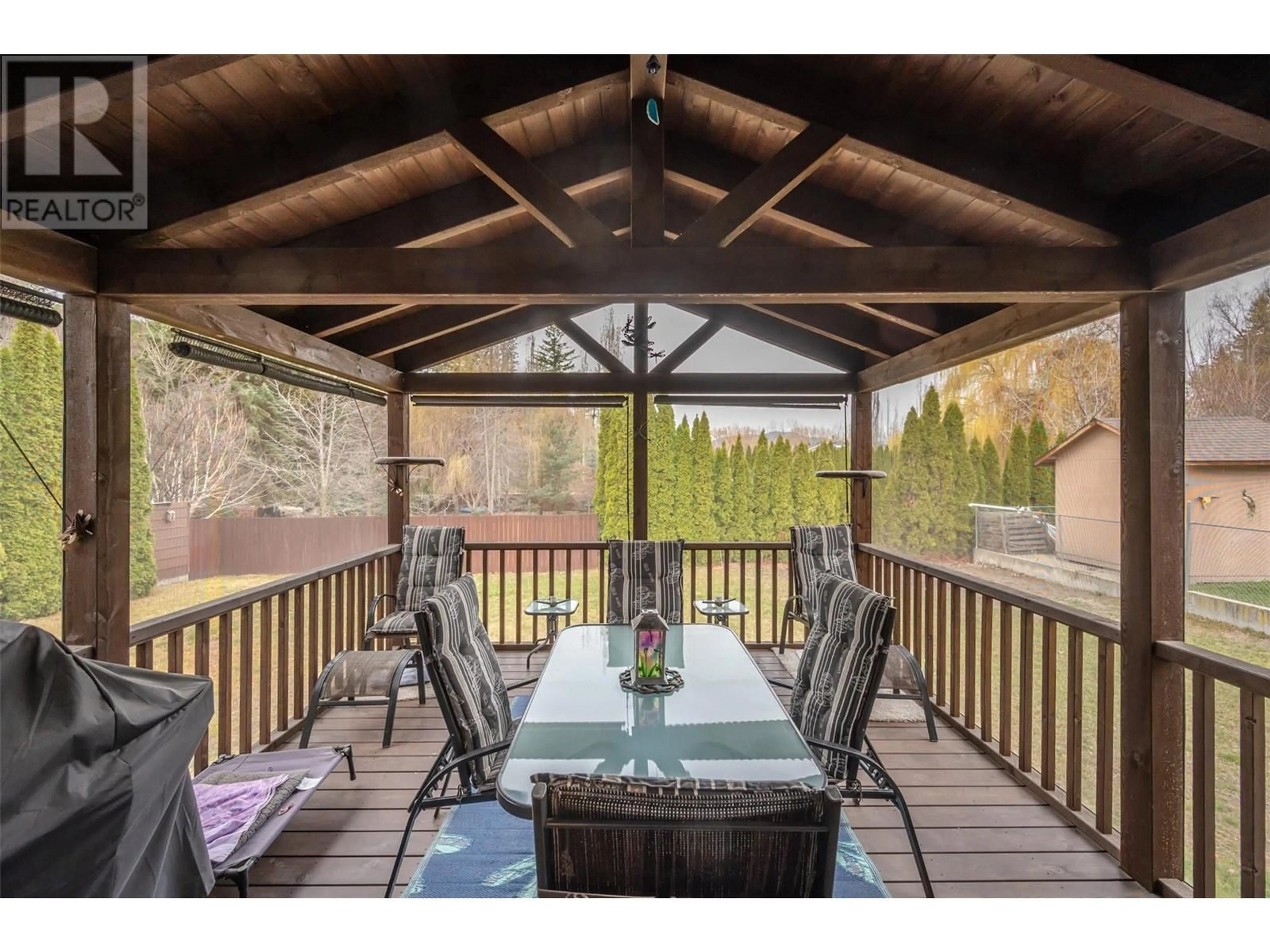 Patio, the fenced backyard for 3305 8th Street, Naramata British Columbia V0H1N0