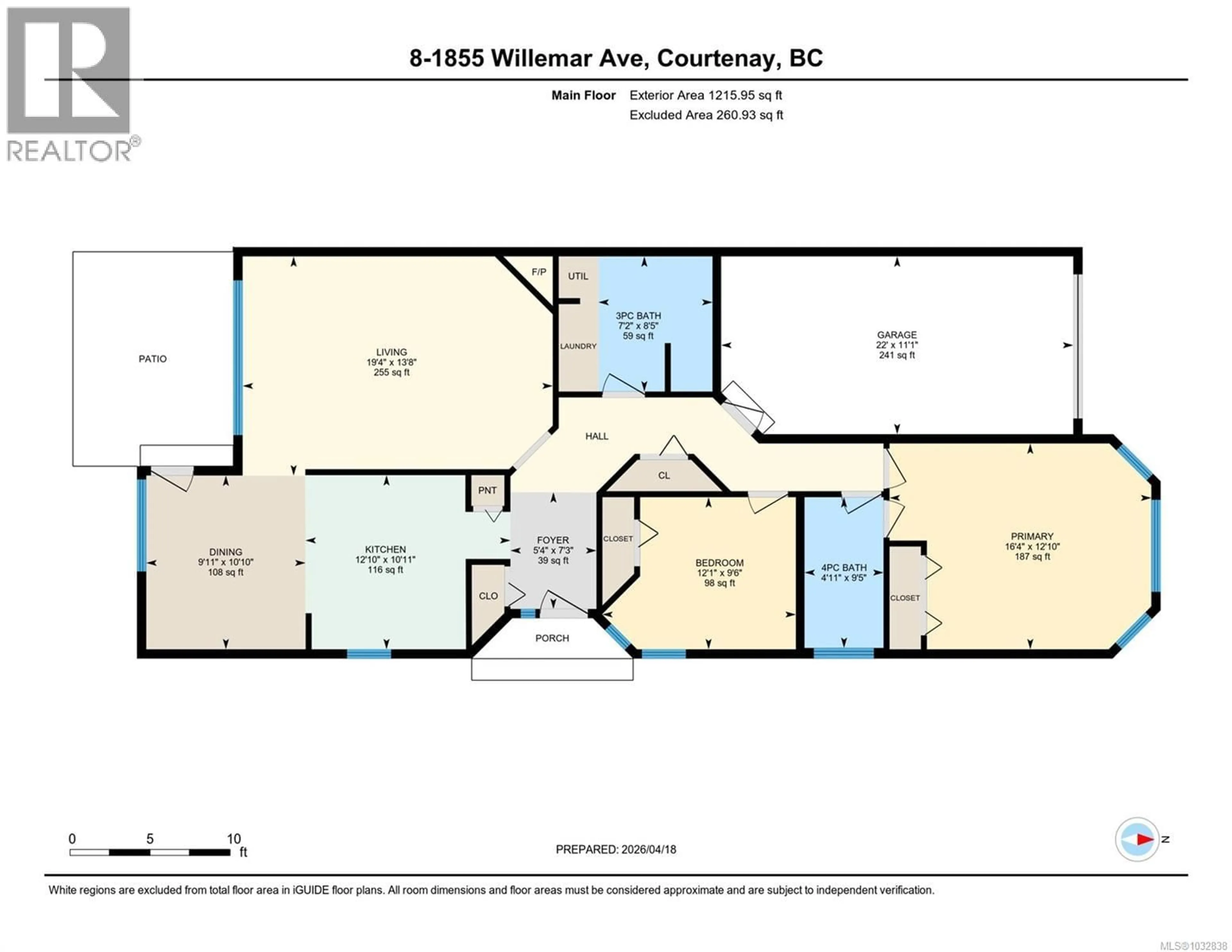 Floor plan for 8 - 1855 WILLEMAR AVENUE, Courtenay British Columbia V9N3M5