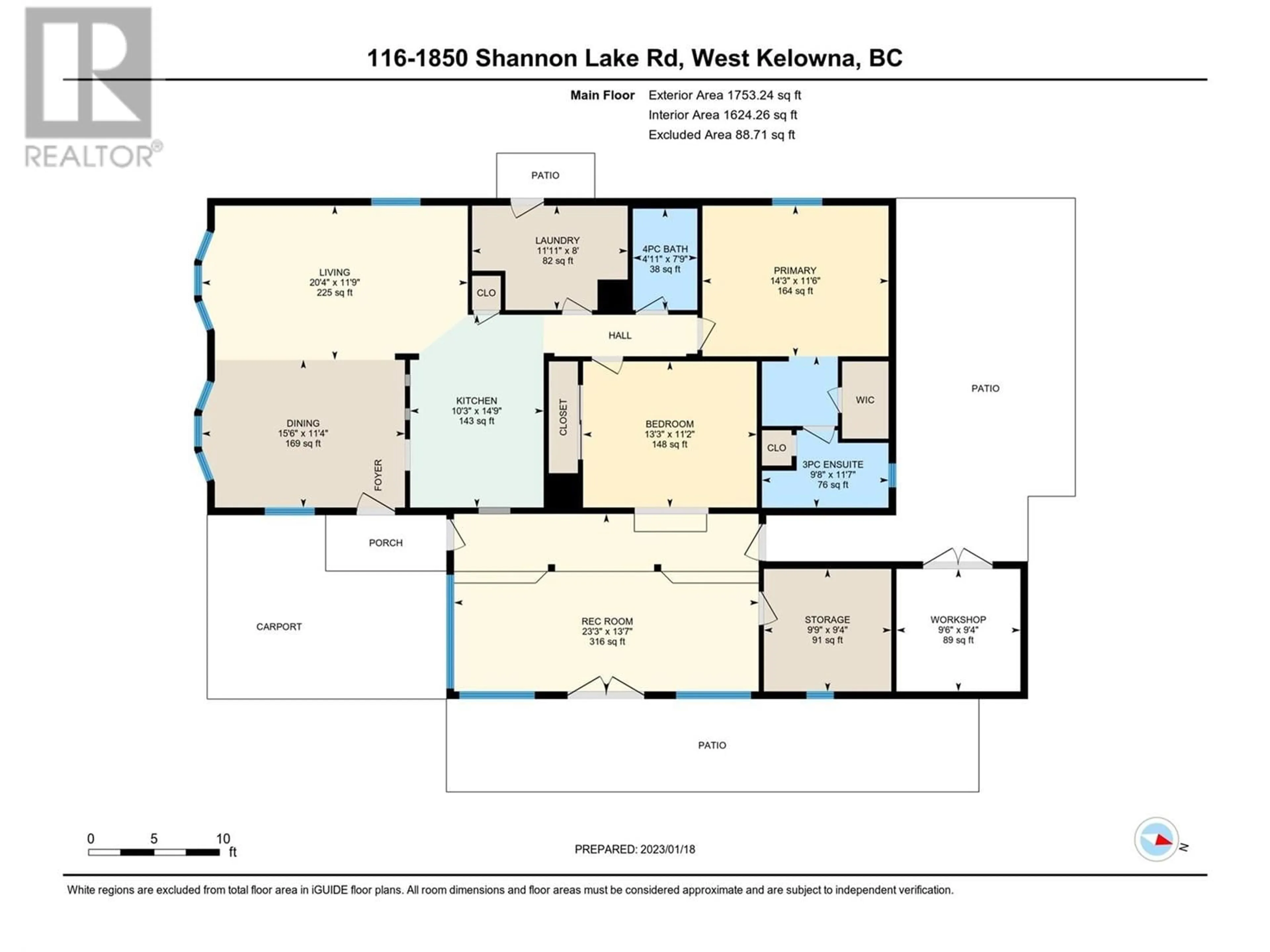 Floor plan for 116 - 1850 SHANNON LAKE ROAD, West Kelowna British Columbia V4T1L6