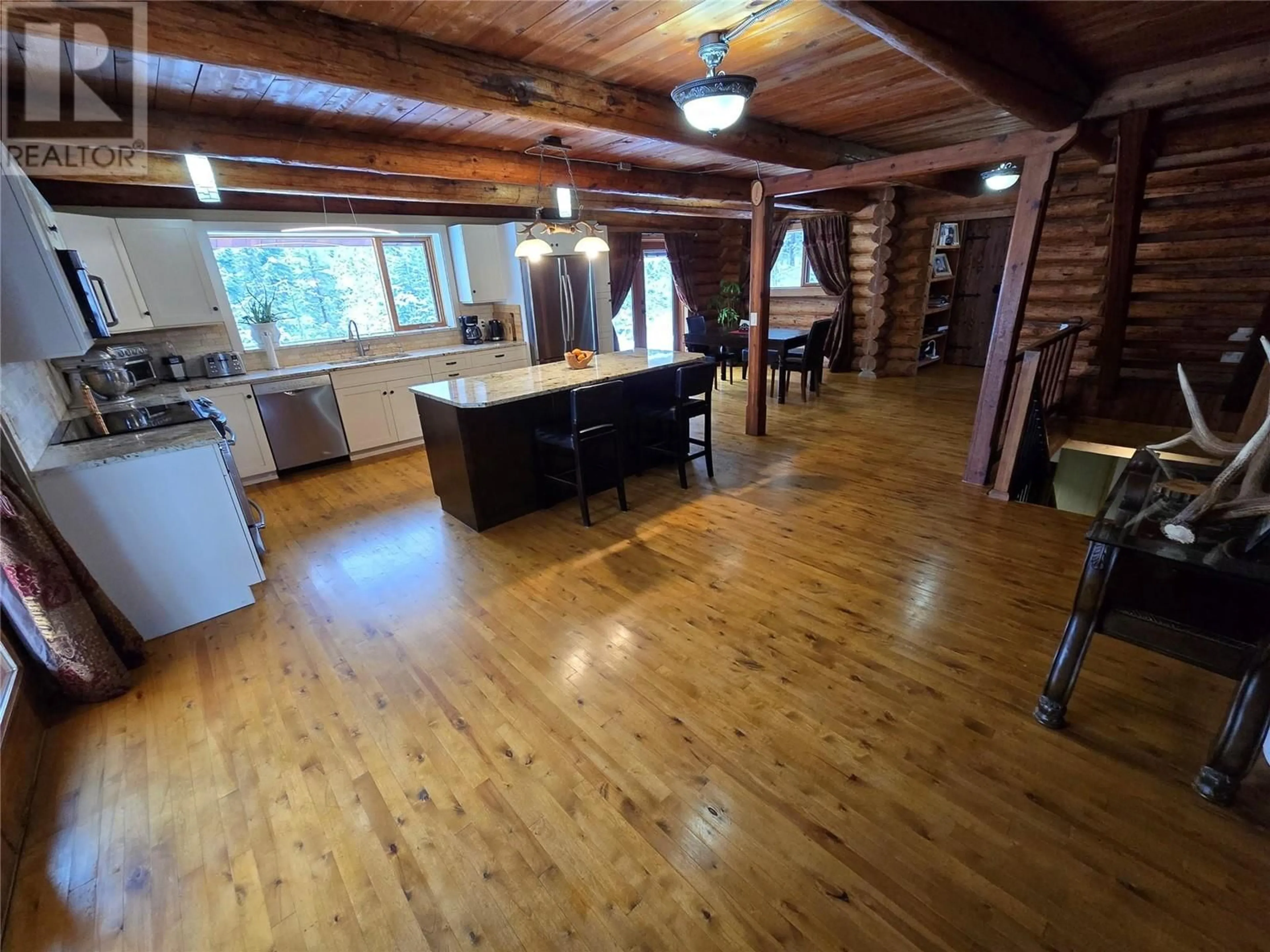 Kitchen, wood floors, cottage for 2358 DUNN LAKE Road, Clearwater British Columbia V0E1N0