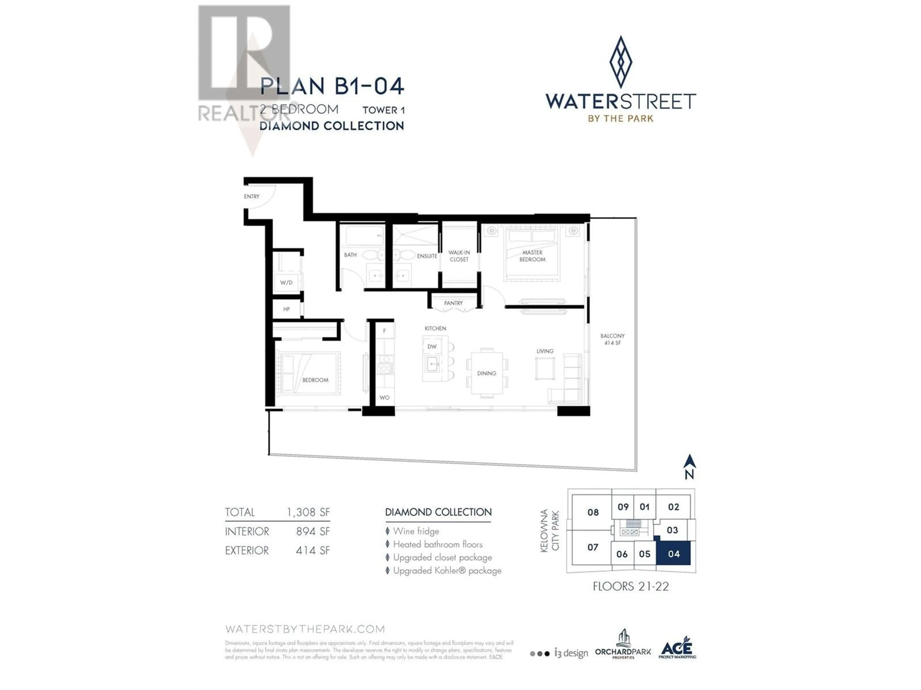 Floor plan for 238 Leon Avenue Unit# 2104, Kelowna British Columbia V1Y6H9