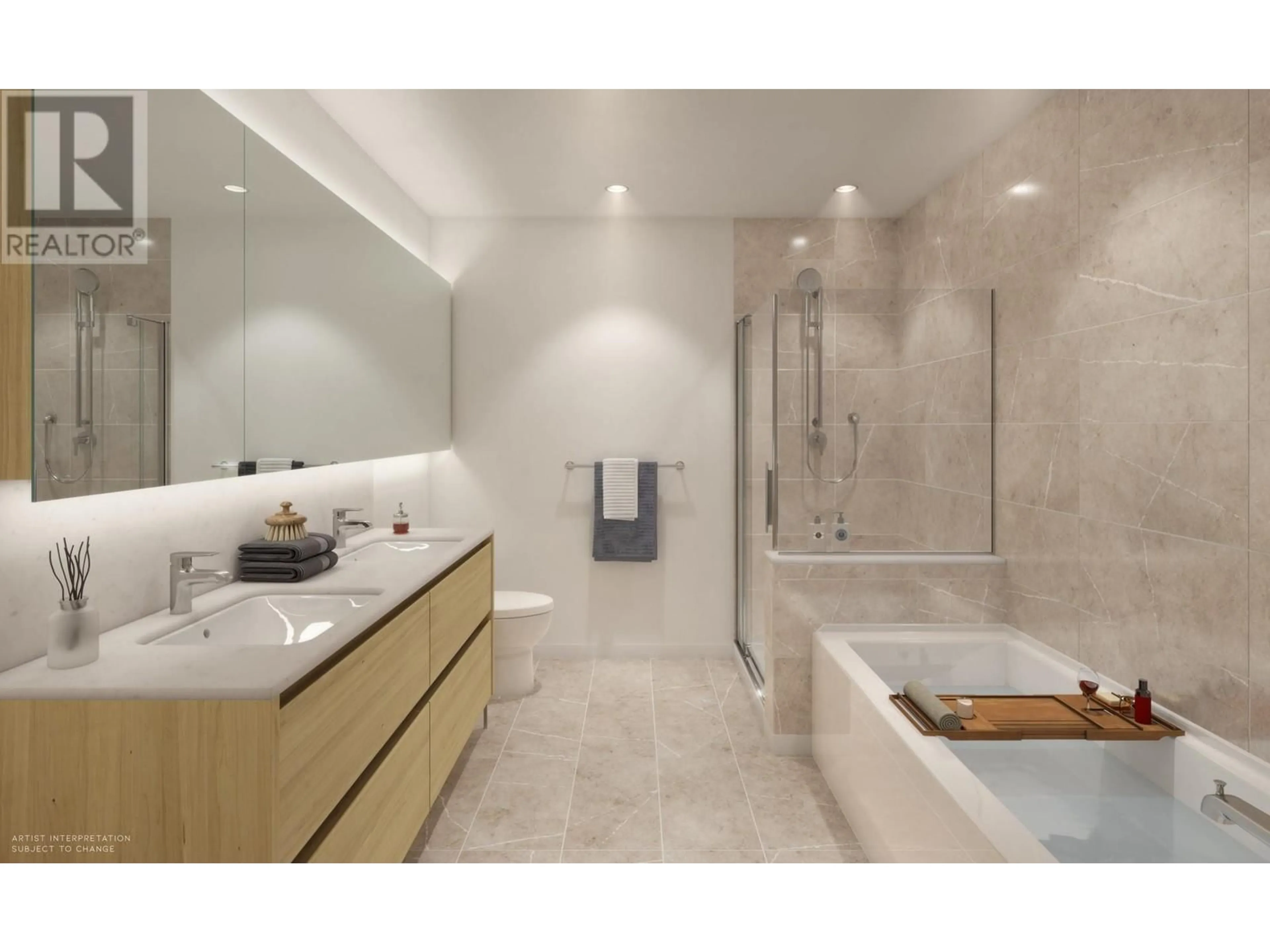 Contemporary bathroom, ceramic floors for 238 Leon Avenue Unit# 2104, Kelowna British Columbia V1Y6H9