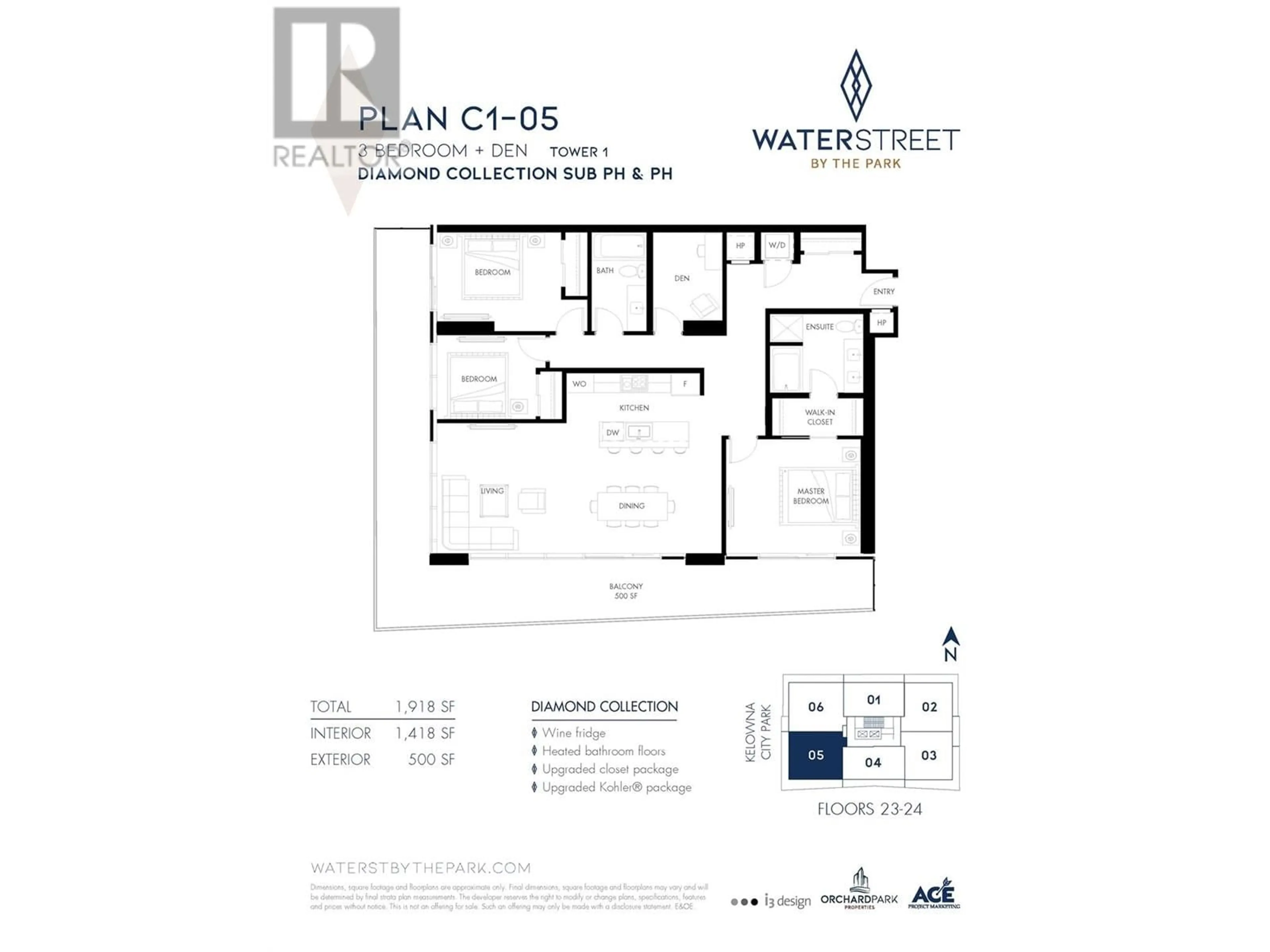 Floor plan for 2405 - 238 LEON AVENUE, Kelowna British Columbia V1Y6H9
