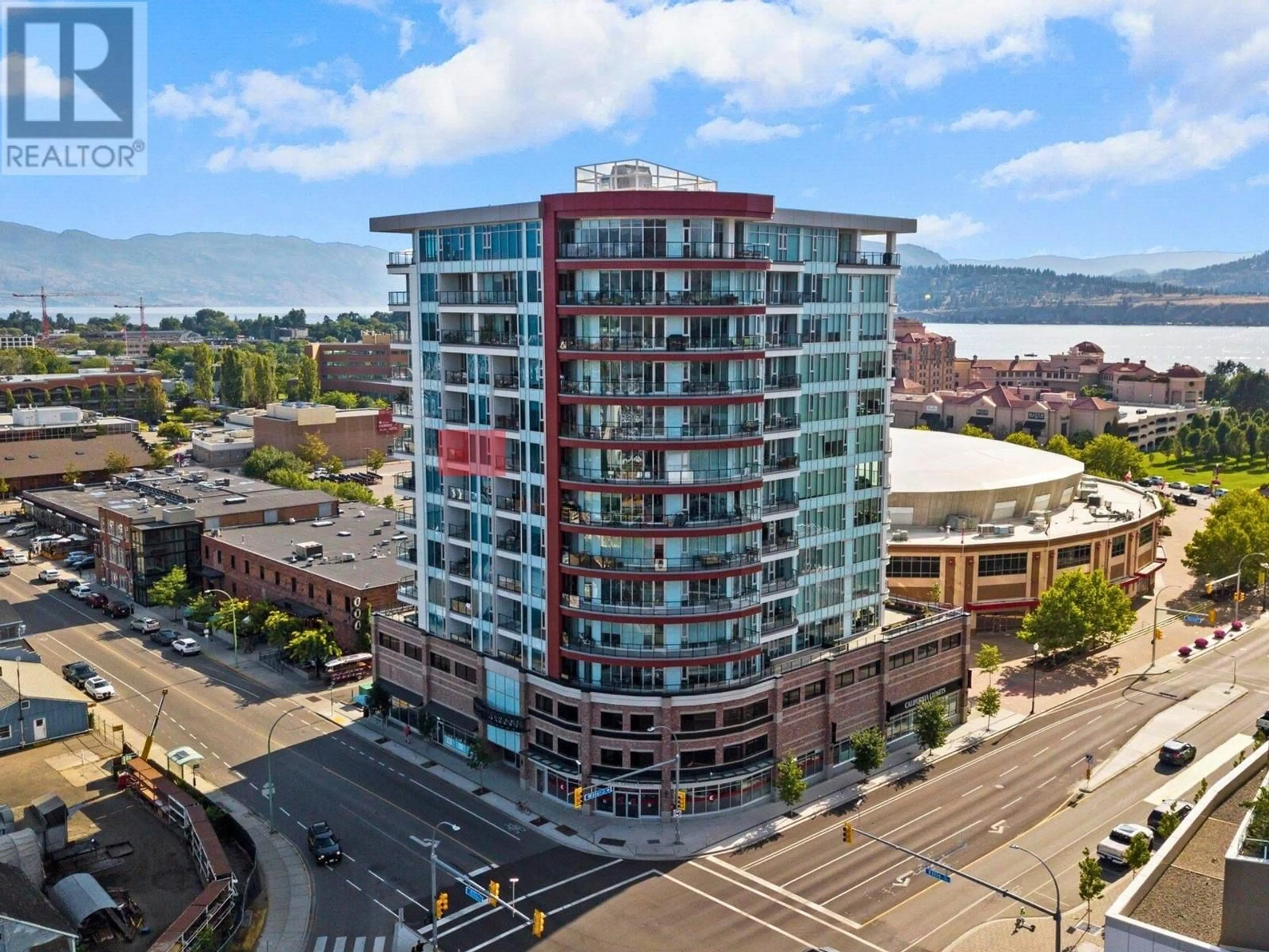 A pic from exterior of the house or condo, the front or back of building for 1232 Ellis Street Unit# 907, Kelowna British Columbia V1Y1Z4