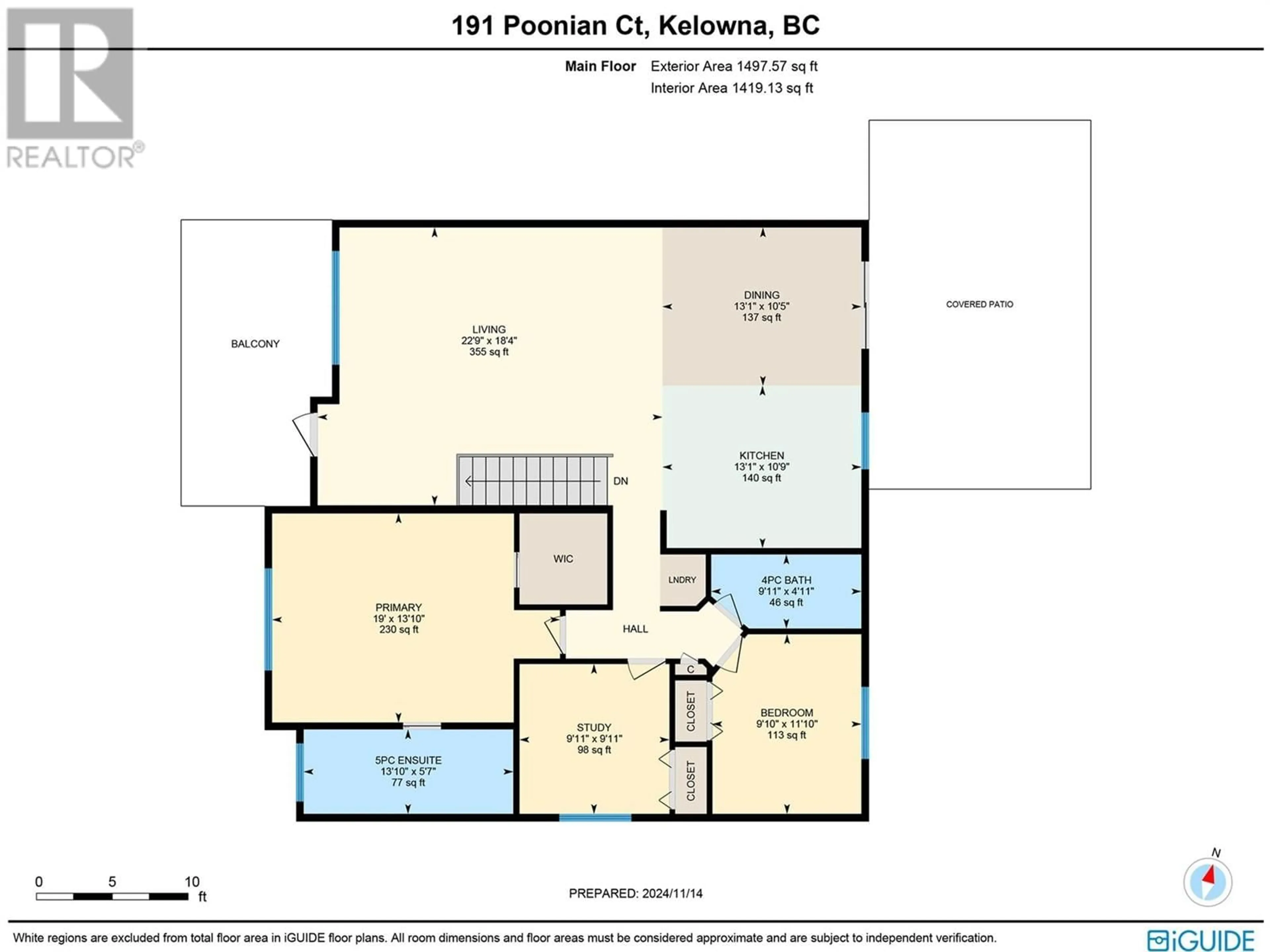 Floor plan for 191 Poonian Court, Kelowna British Columbia V1X7Y9