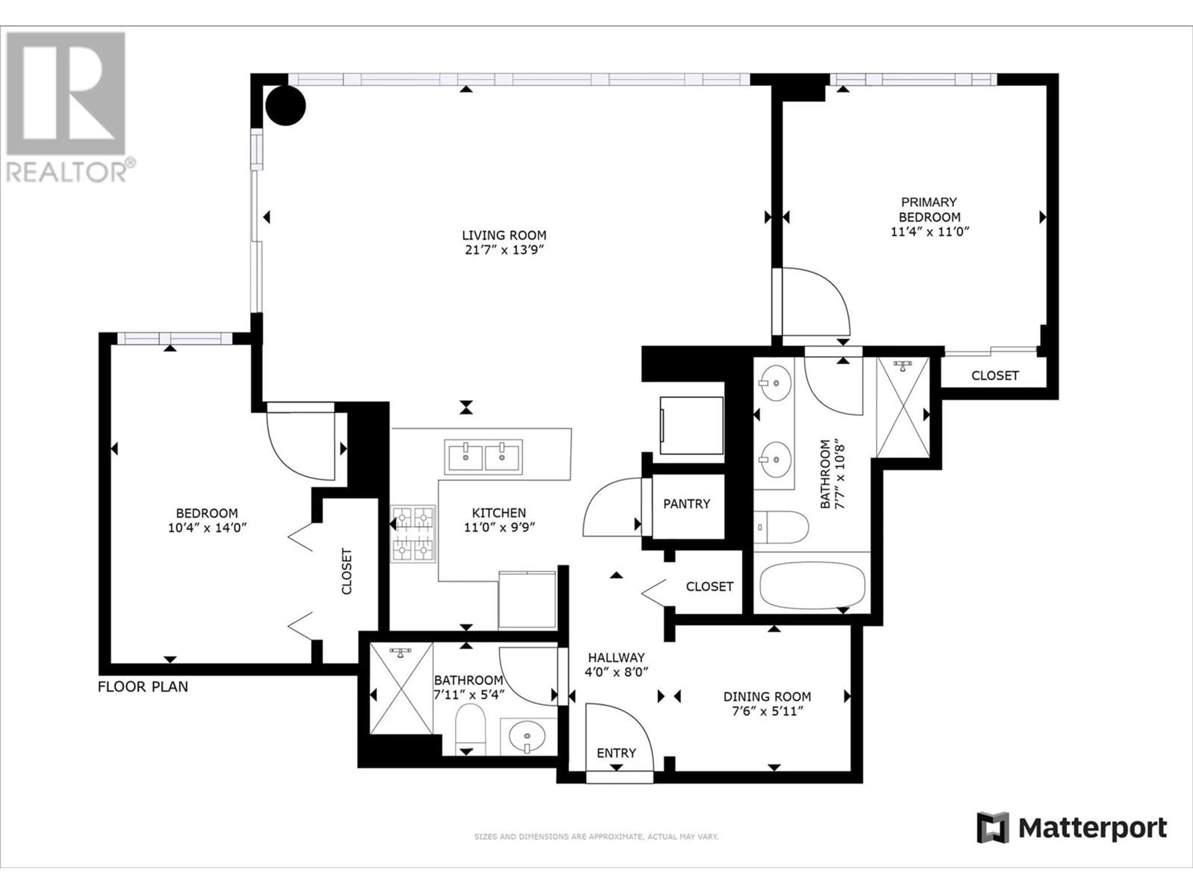 Floor plan for 1075 Sunset Drive Unit# 1502, Kelowna British Columbia V1Y9Y9