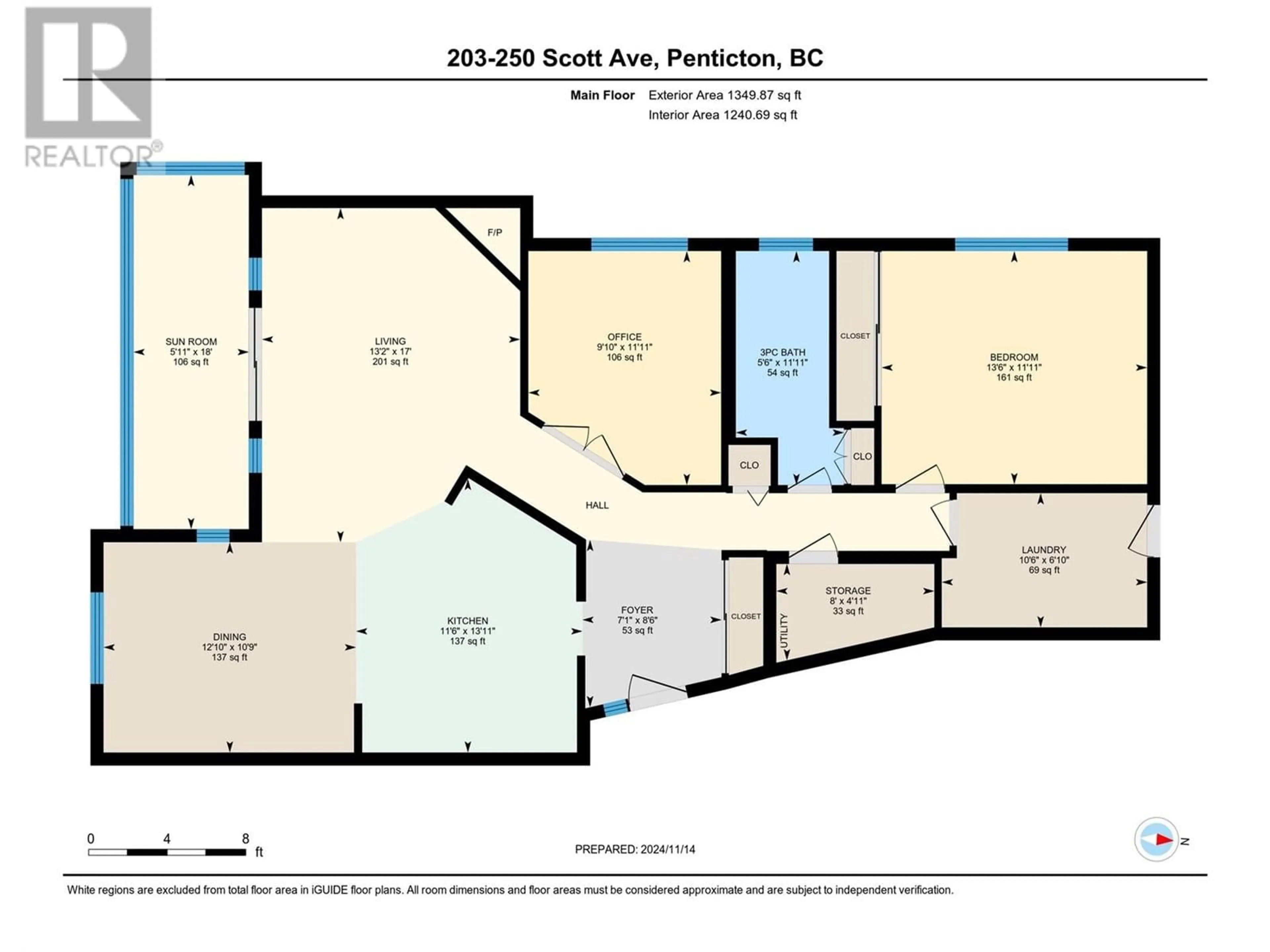 Floor plan for 250 Scott Avenue Unit# 203, Penticton British Columbia V2A2J5