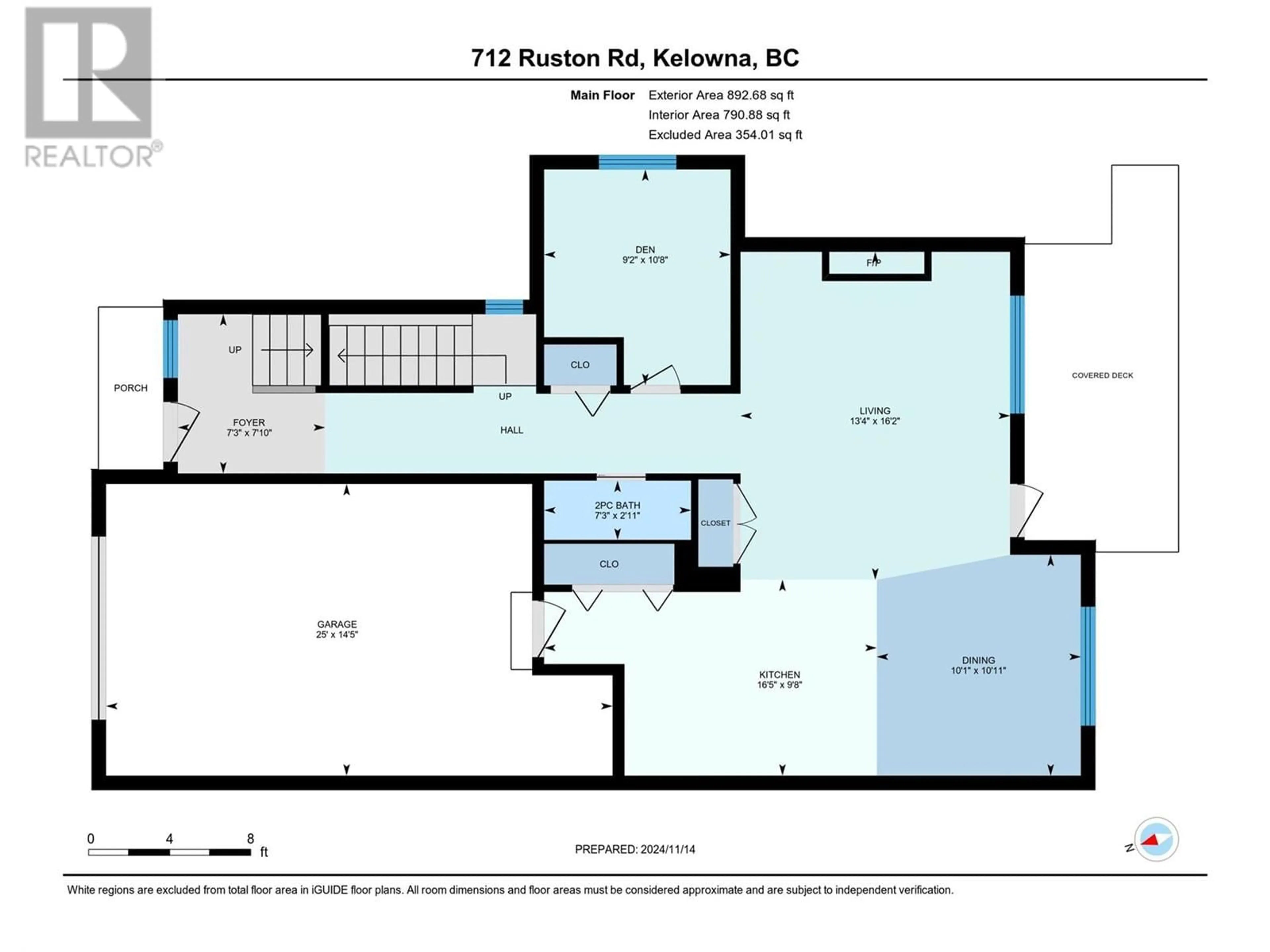 Floor plan for 712 Ruston Road, Kelowna British Columbia V1X3Y2