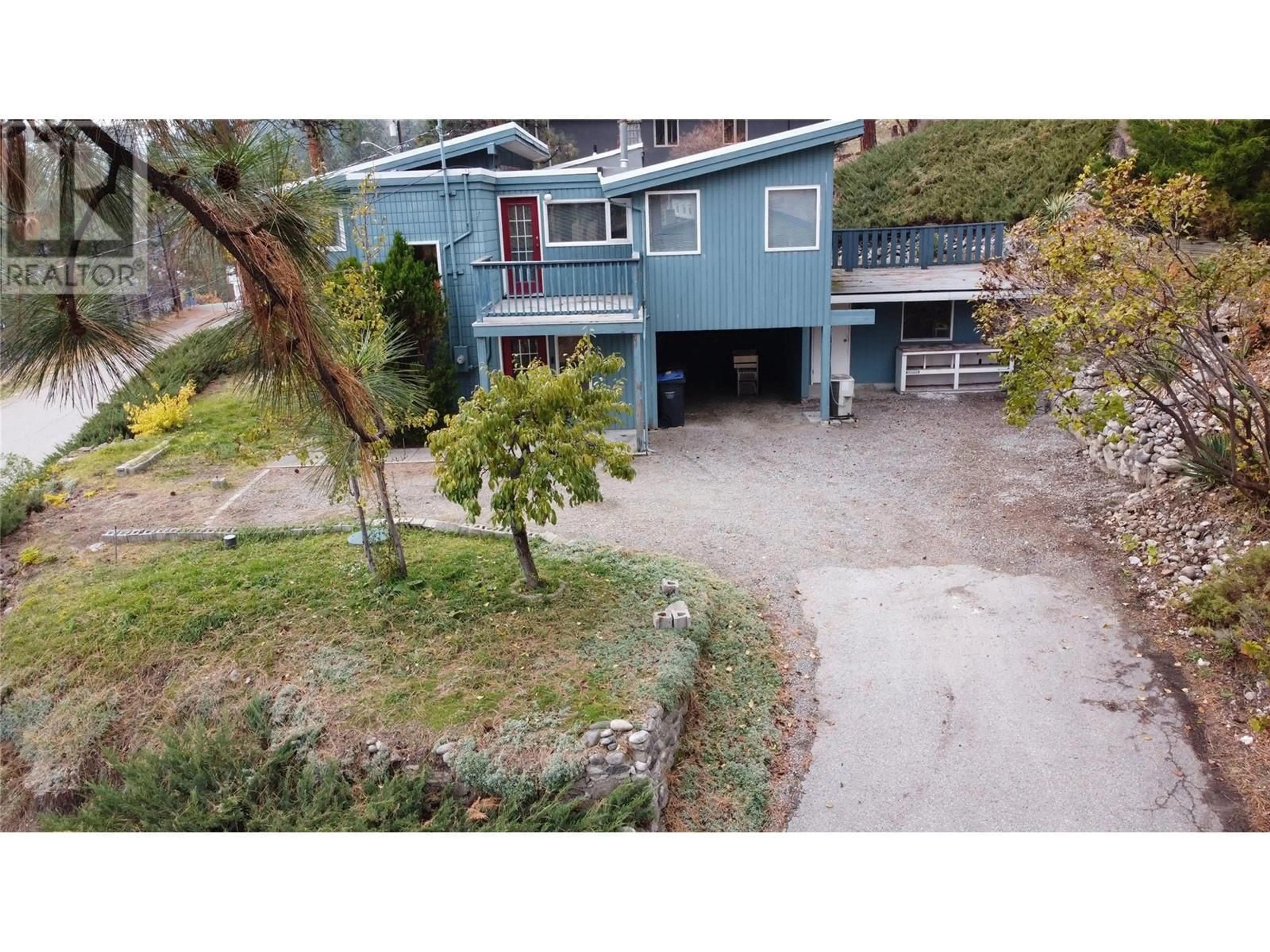 Frontside or backside of a home, the street view for 4354 First Avenue, Peachland British Columbia V0H1X5