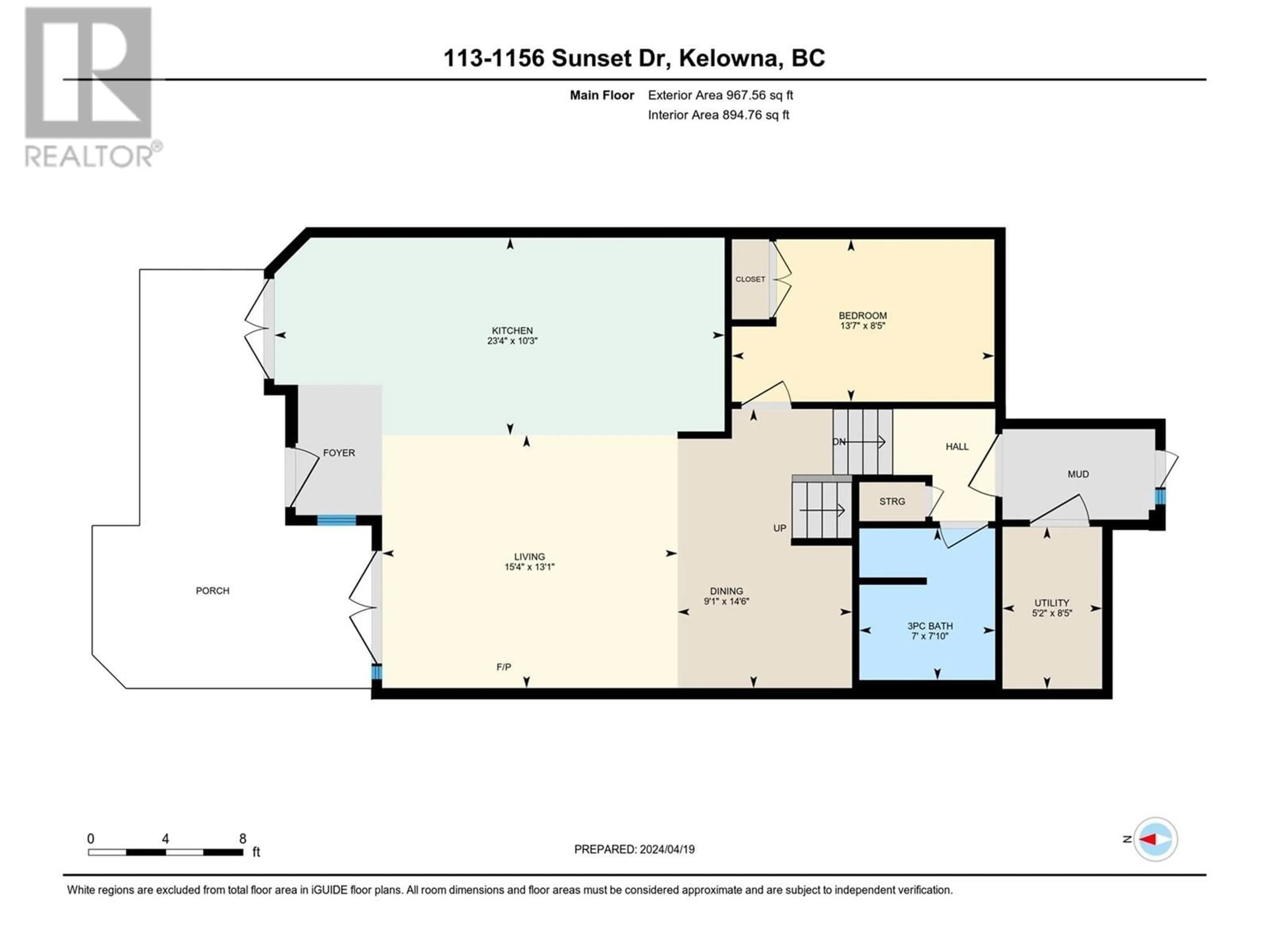 Floor plan for 1156 Sunset Drive Unit# 113, Kelowna British Columbia V1Y9W1