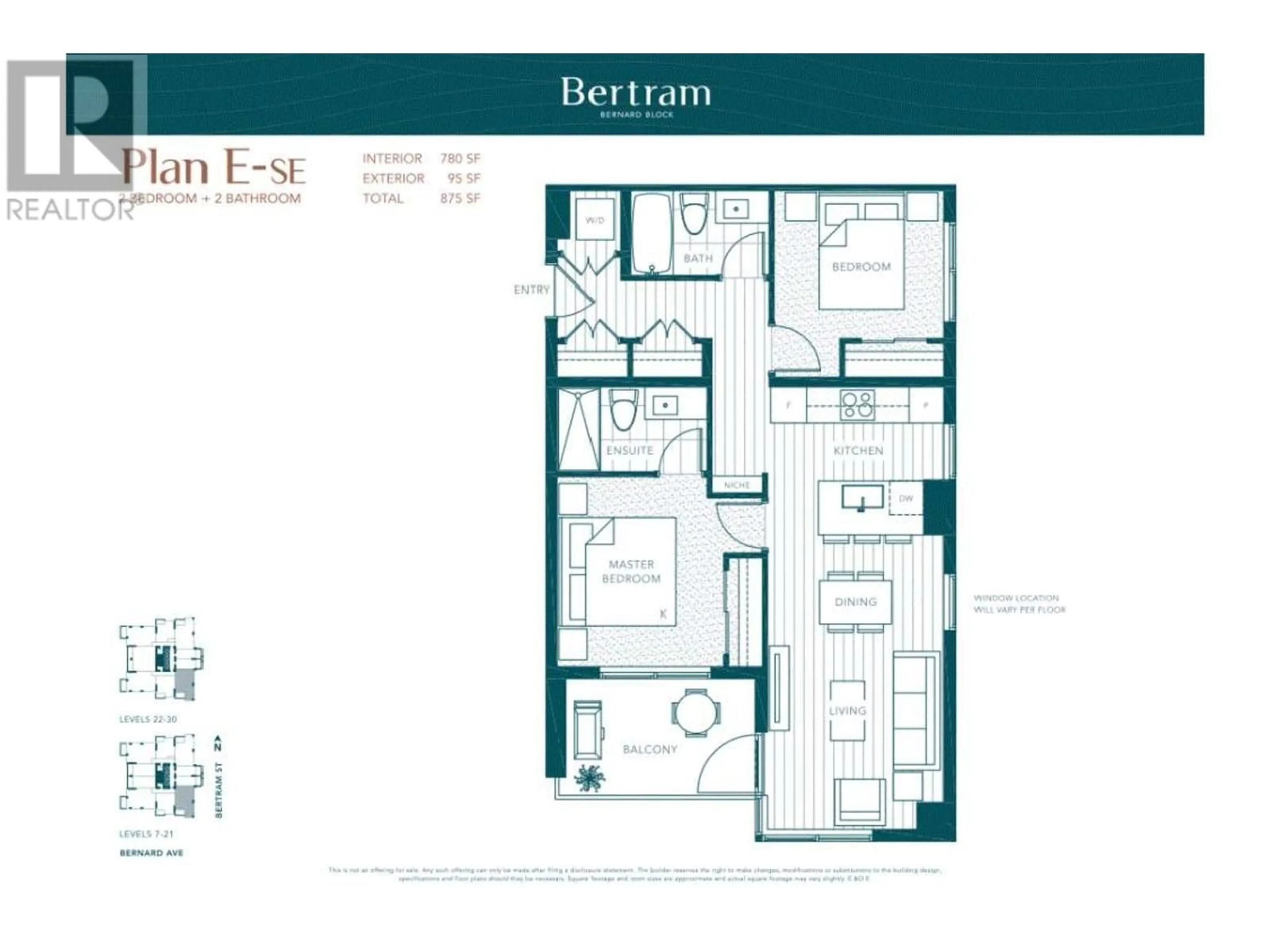Floor plan for 2905 - 1488 BERTRAM STREET, Kelowna British Columbia V1Y0M6