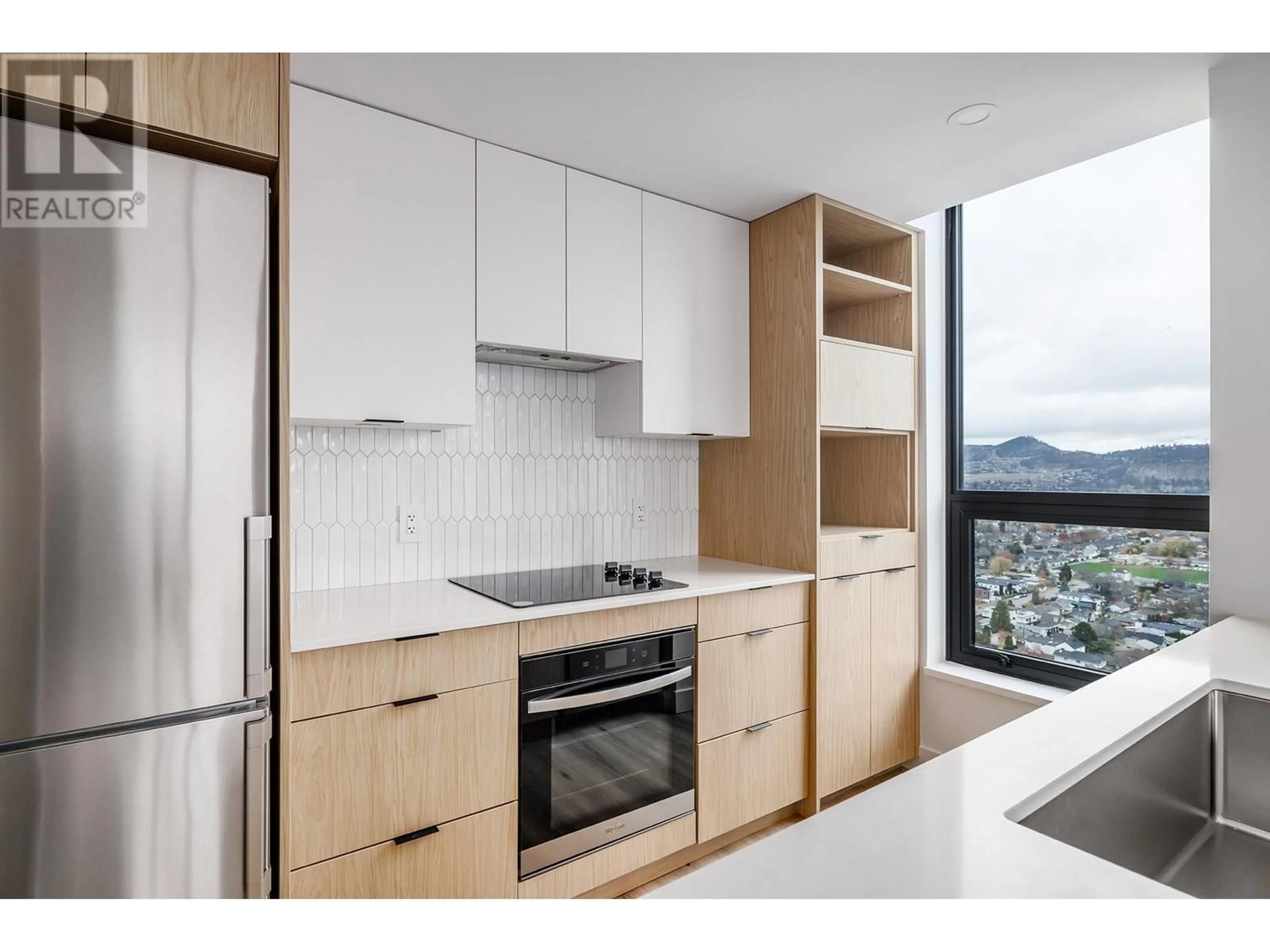 Standard kitchen, wood/laminate floor for 2905 - 1488 BERTRAM STREET, Kelowna British Columbia V1Y0M6