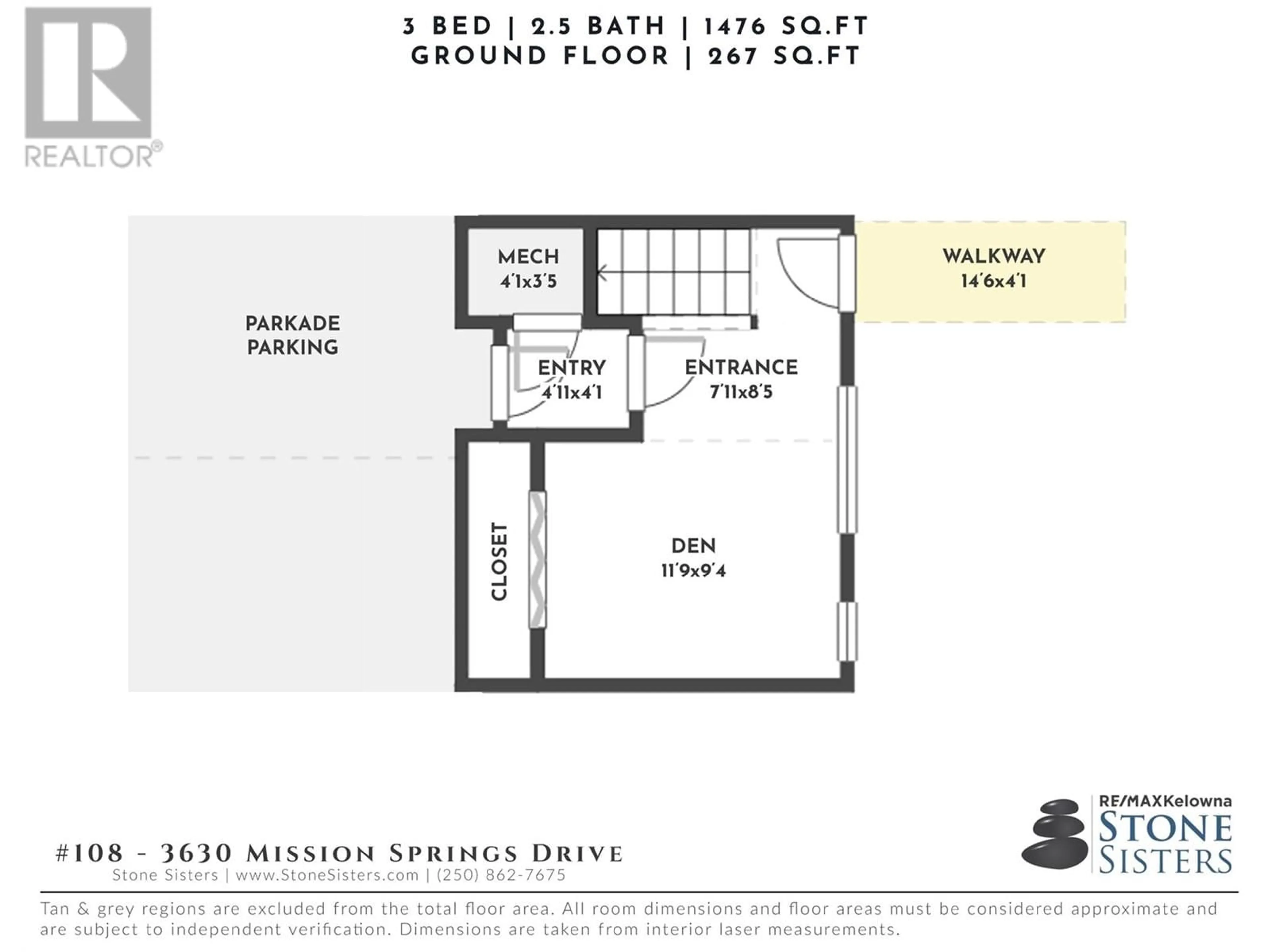 Floor plan for 108 - 3630 MISSION SPRINGS DRIVE, Kelowna British Columbia V1W0B2
