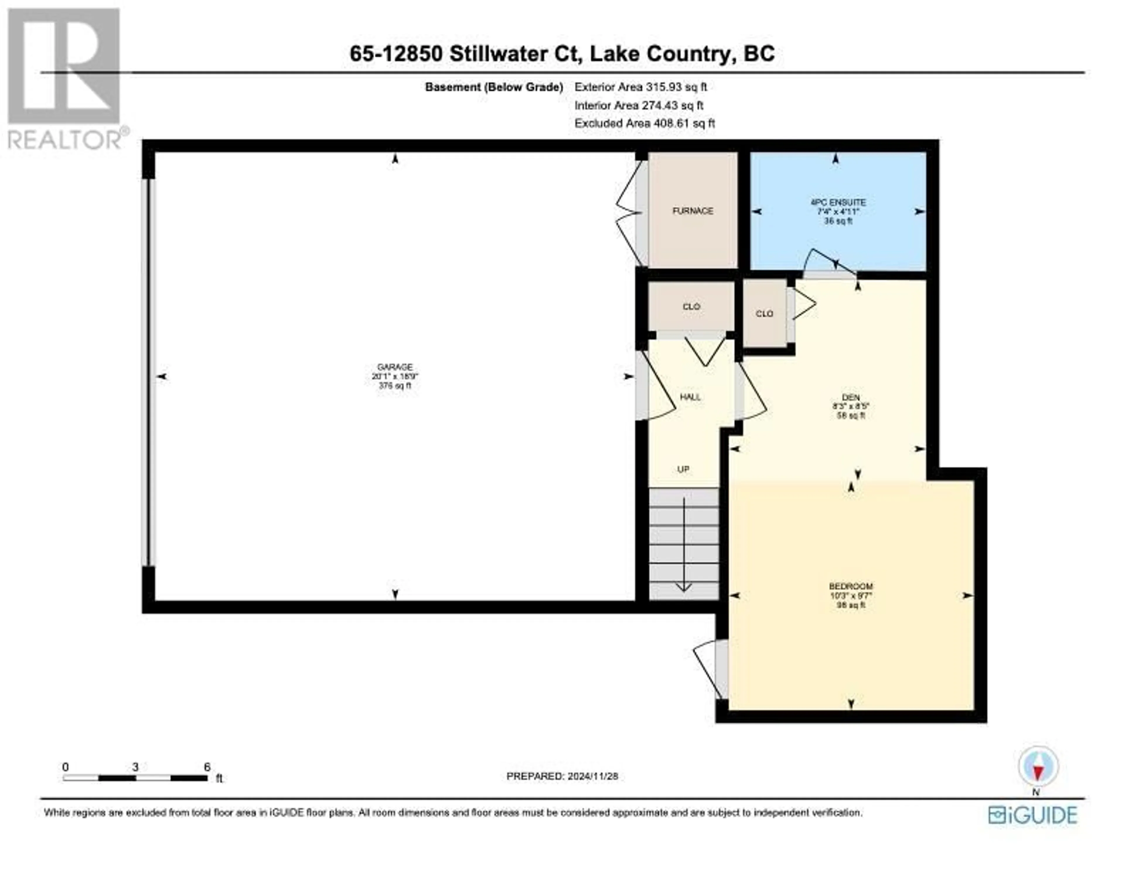 Floor plan for 12850 Stillwater Court Unit# 65, Lake Country British Columbia V4V2S9