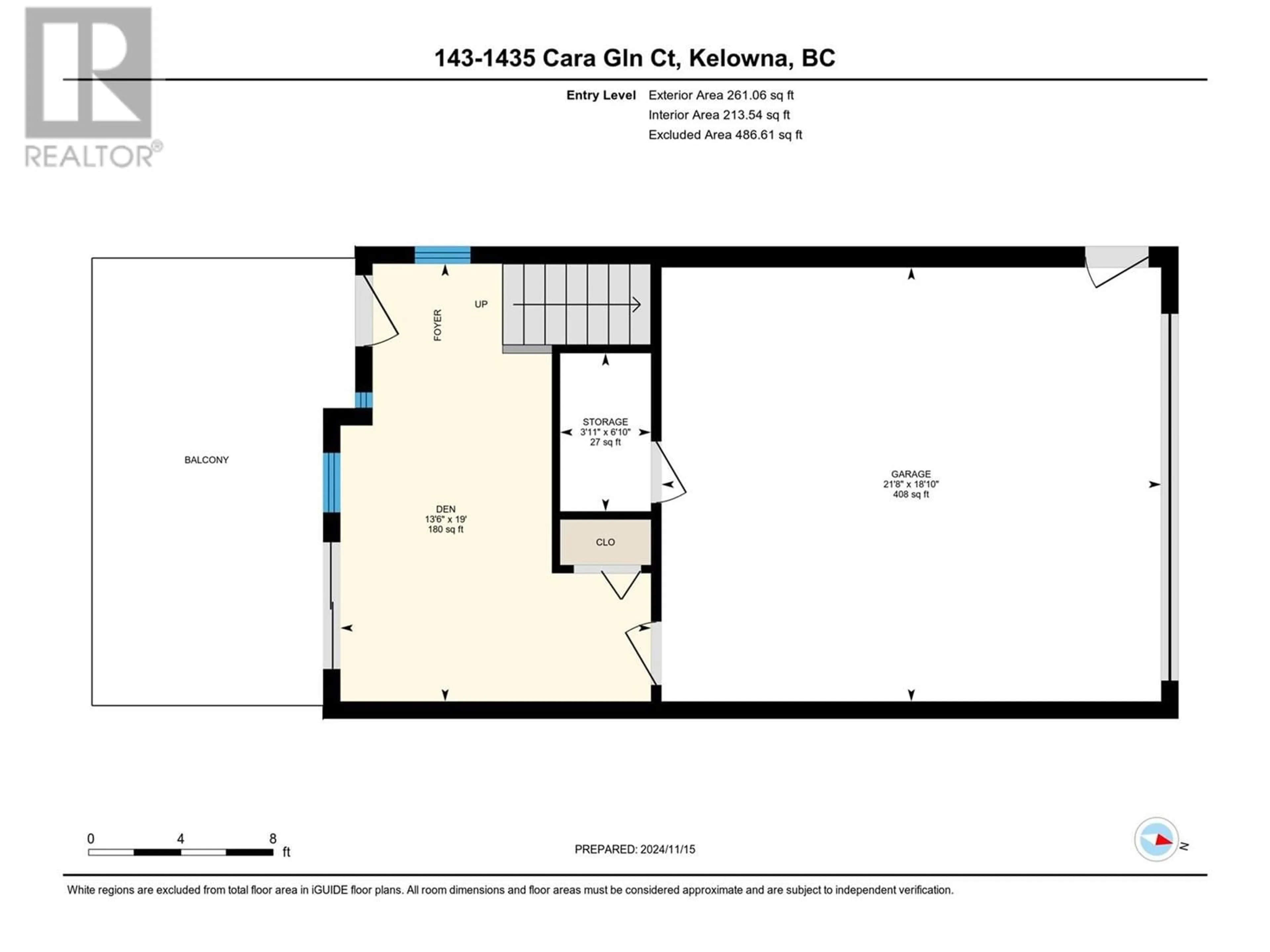 Floor plan for 1435 Cara Glen Court Unit# 143, Kelowna British Columbia V1V0G1