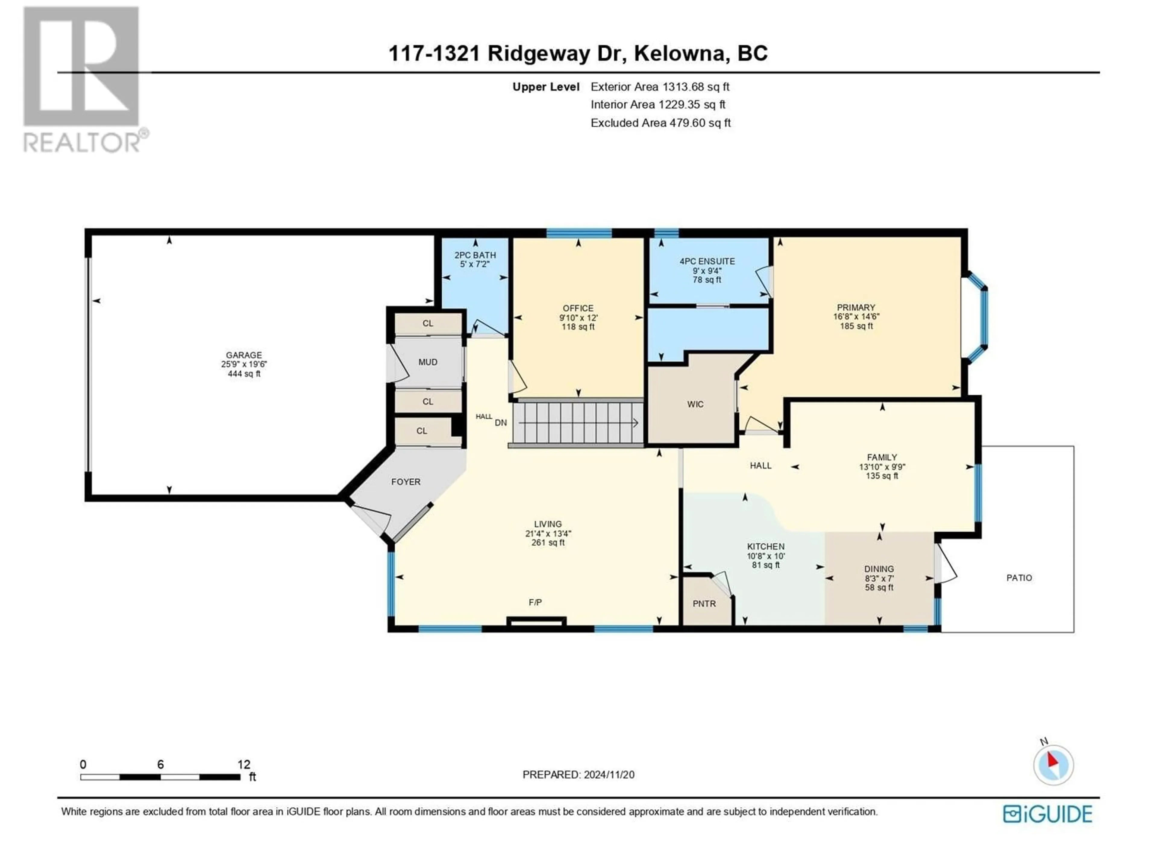 Floor plan for 1321 Ridgeway Drive Unit# 117, Kelowna British Columbia V1Y9T6