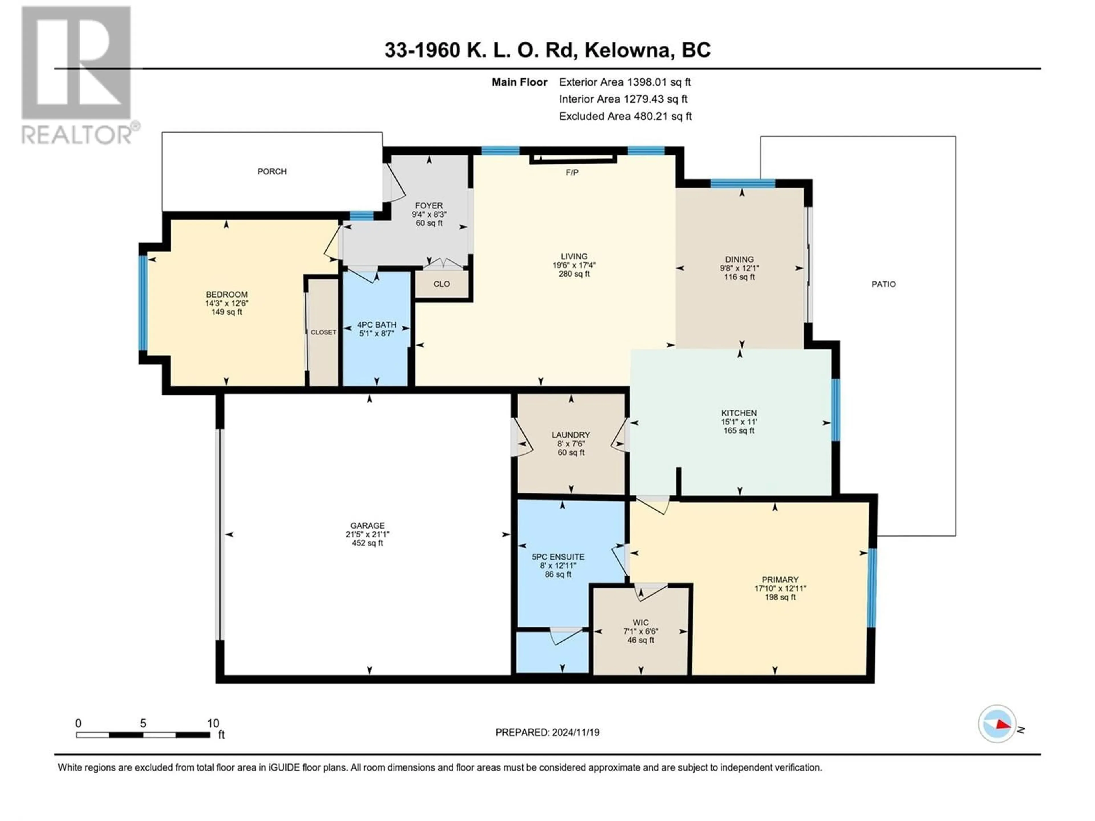 Floor plan for 1960 KLO Road Unit# 33, Kelowna British Columbia V1W5L2