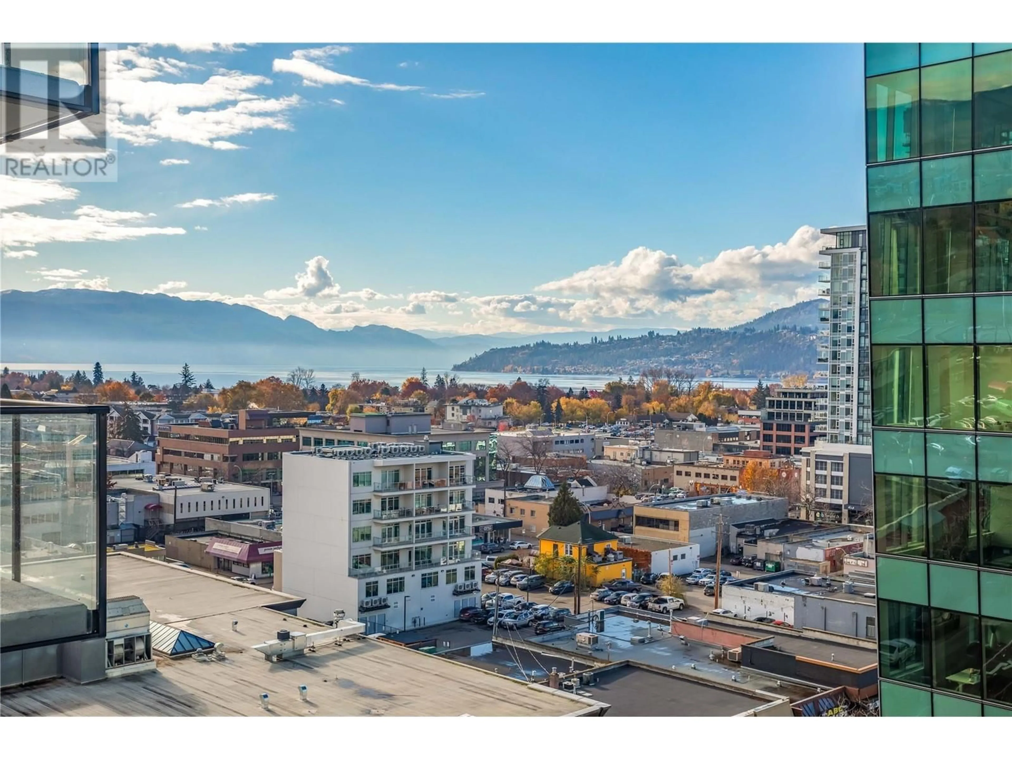 A pic from exterior of the house or condo, the view of city buildings for 1488 Bertram Street Unit# 1101, Kelowna British Columbia V1Y6P2