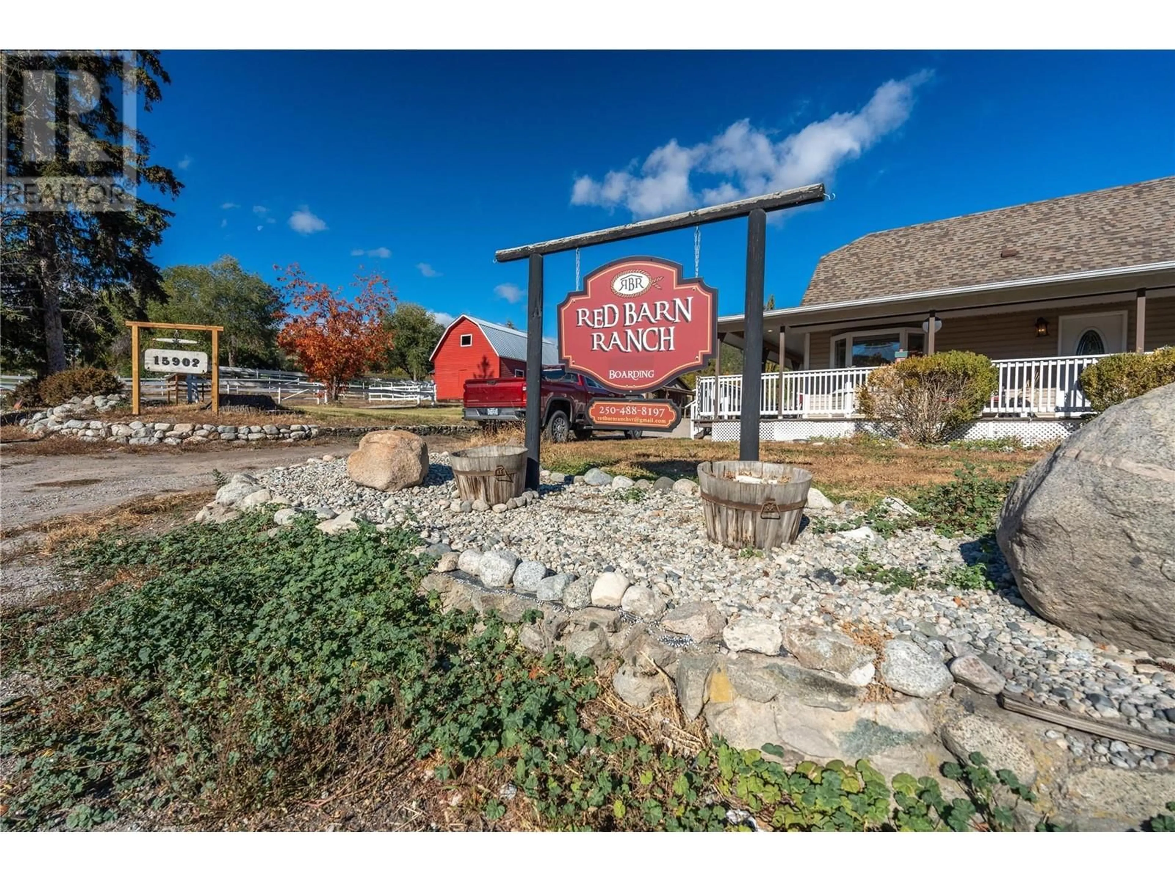 Patio, the street view for 15902 Prairie Valley Road, Summerland British Columbia V0H1Z0