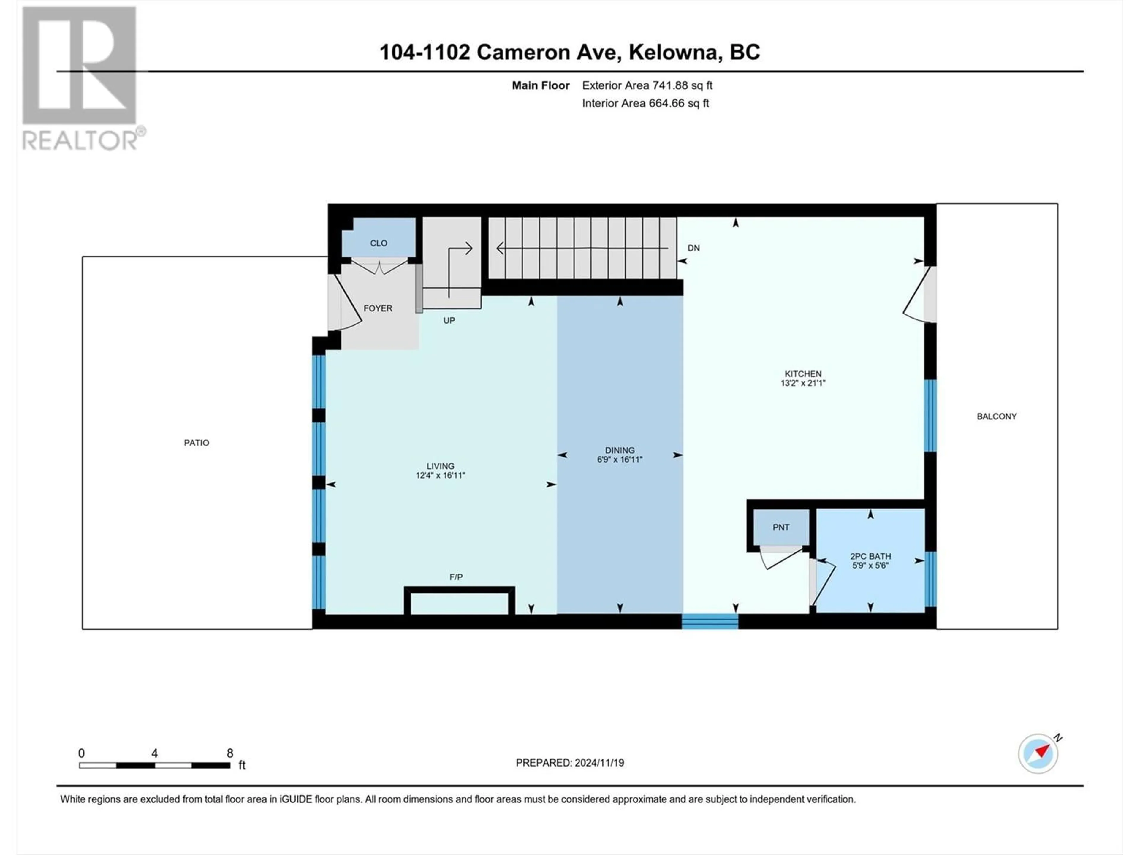 Floor plan for 1102 Cameron Avenue Unit# 104, Kelowna British Columbia V1Y0B2