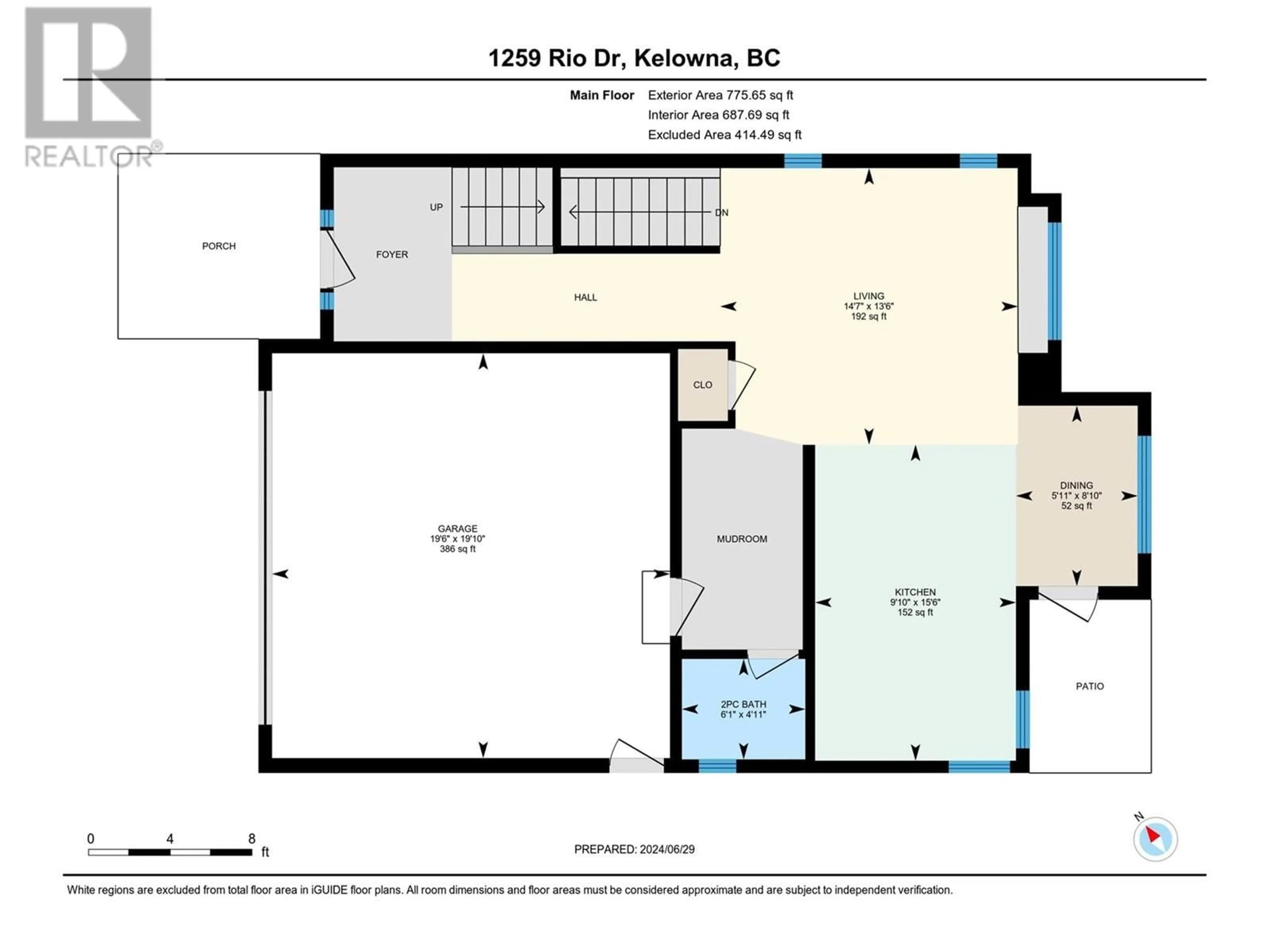 Floor plan for 1259 Rio Drive, Kelowna British Columbia V1V1e2