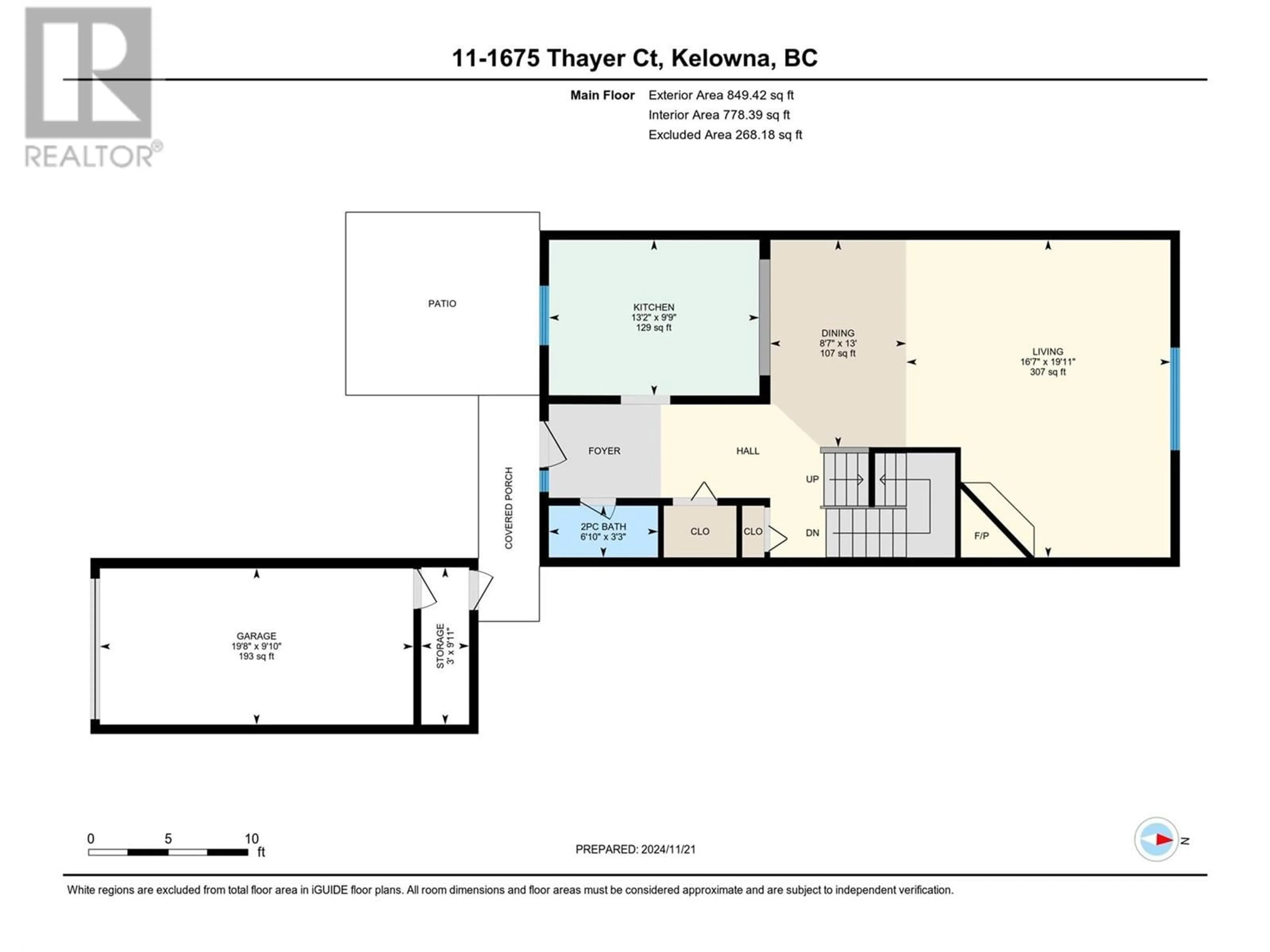 Floor plan for 1675 Thayer Court Unit# 11, Kelowna British Columbia V1Y8M2