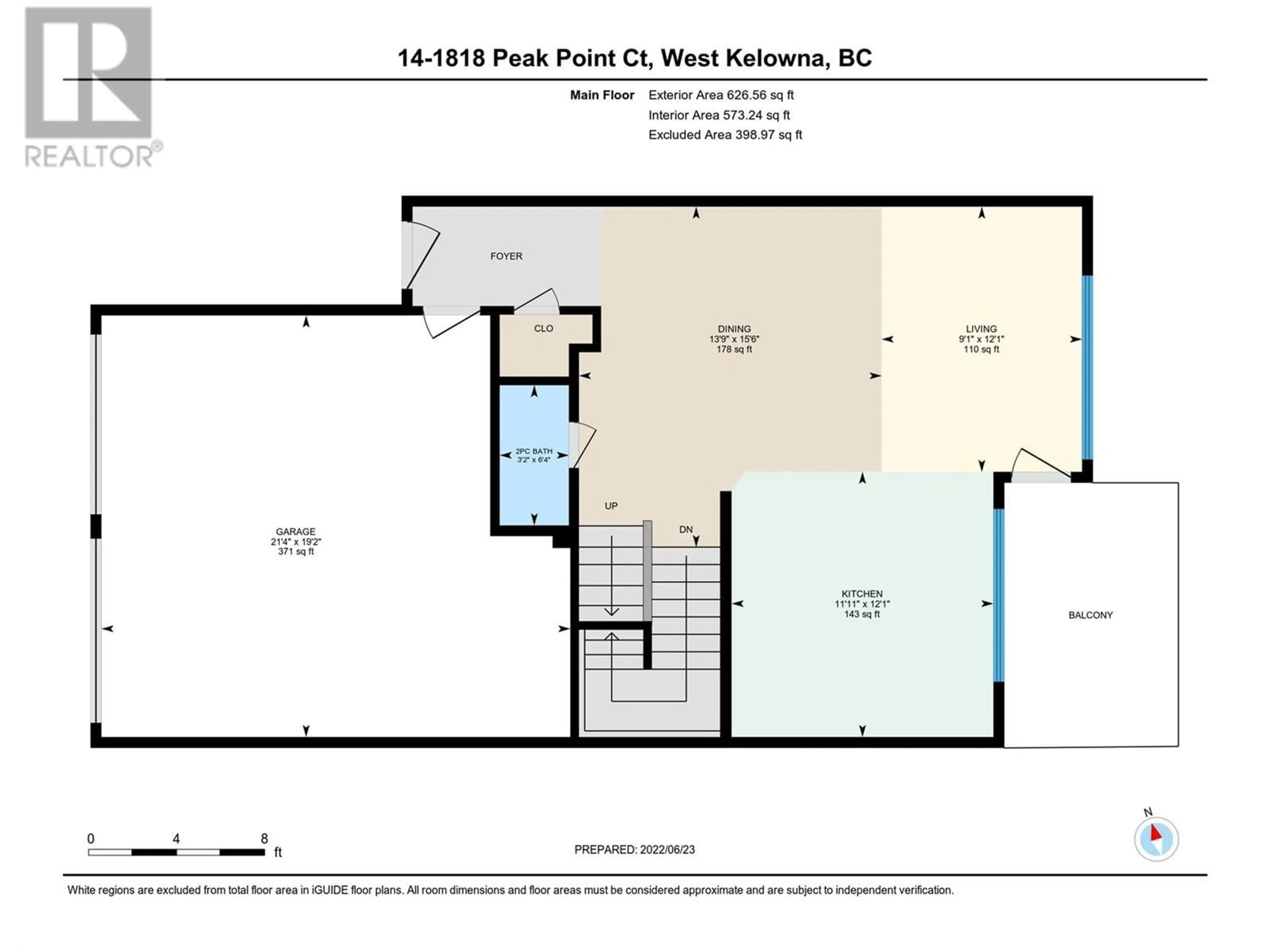 Floor plan for 1818 Peak Point Court Unit# 14, West Kelowna British Columbia V1Z4B4