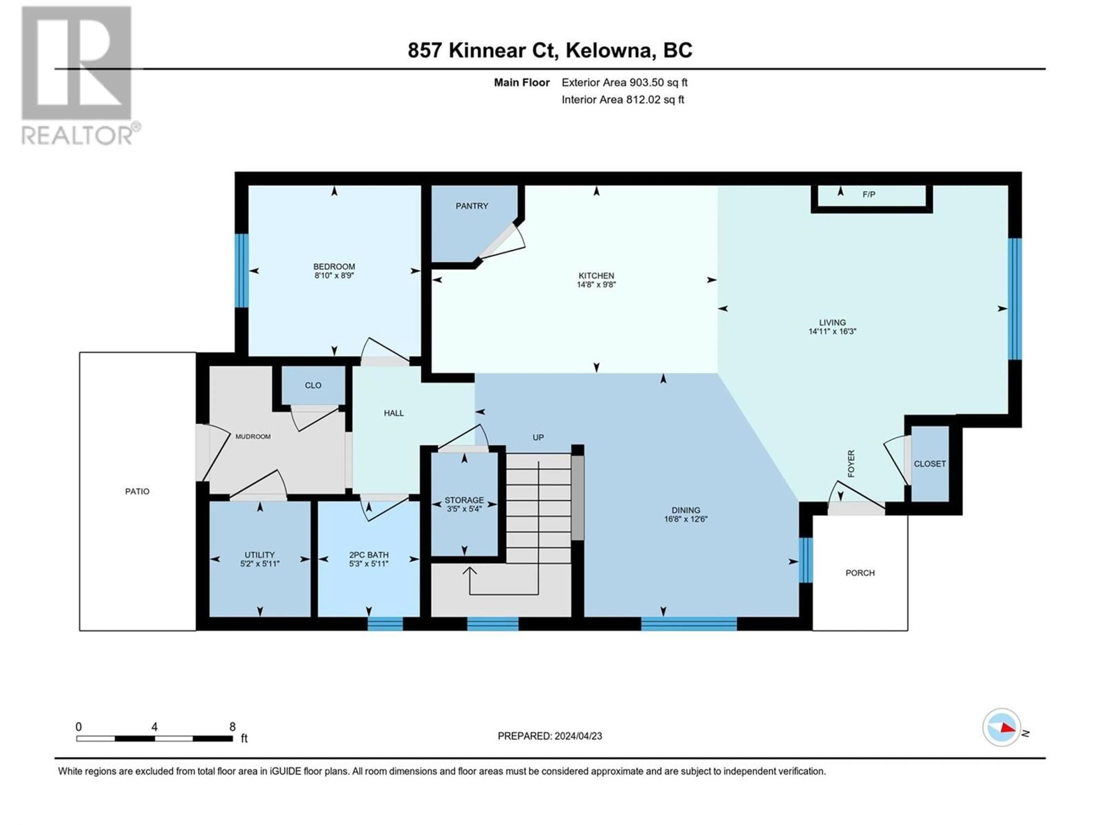 Floor plan for 857 Kinnear Court, Kelowna British Columbia V1Y8A9