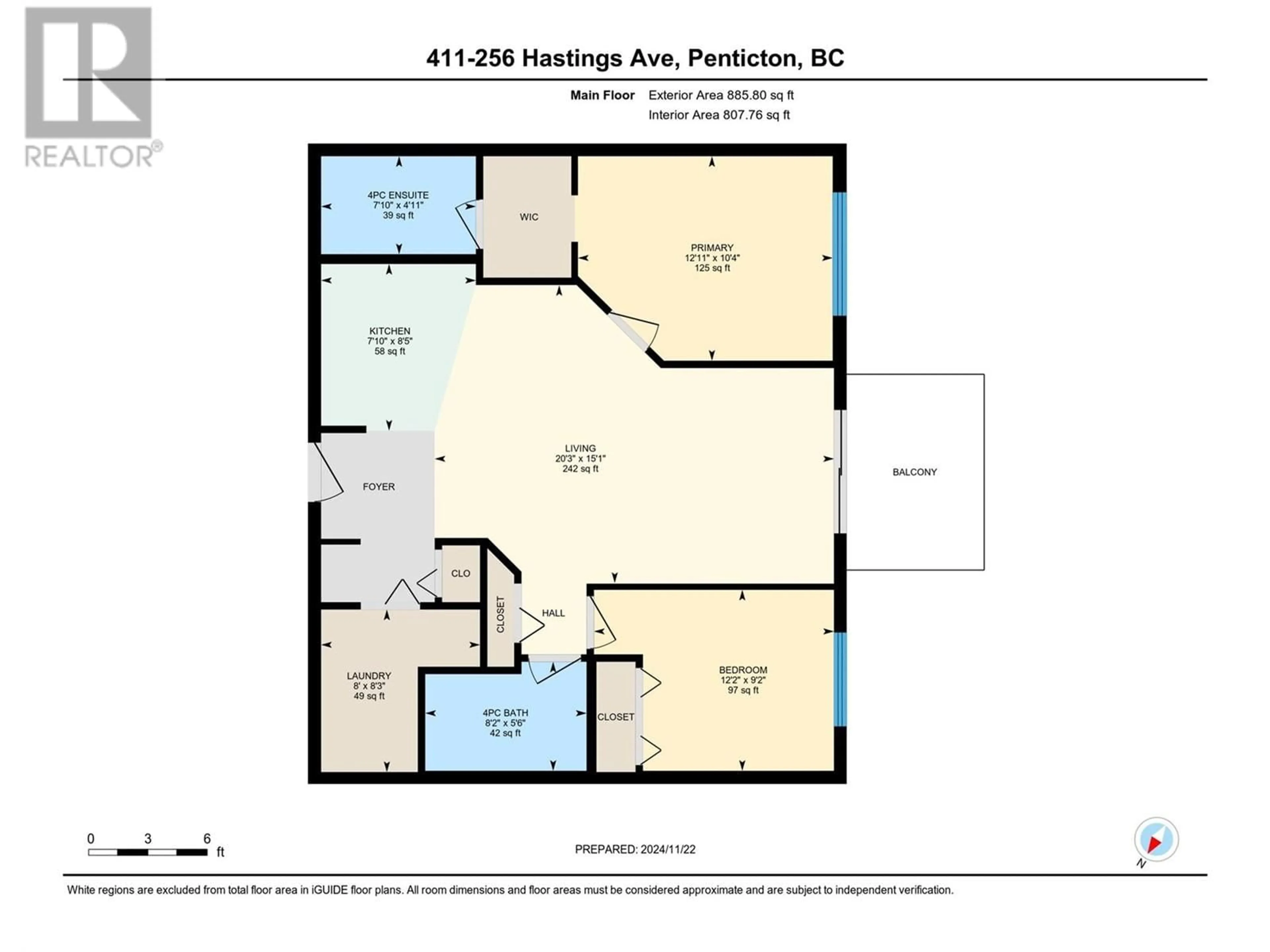 Floor plan for 256 Hastings Avenue Unit# 411, Penticton British Columbia V2A2V6