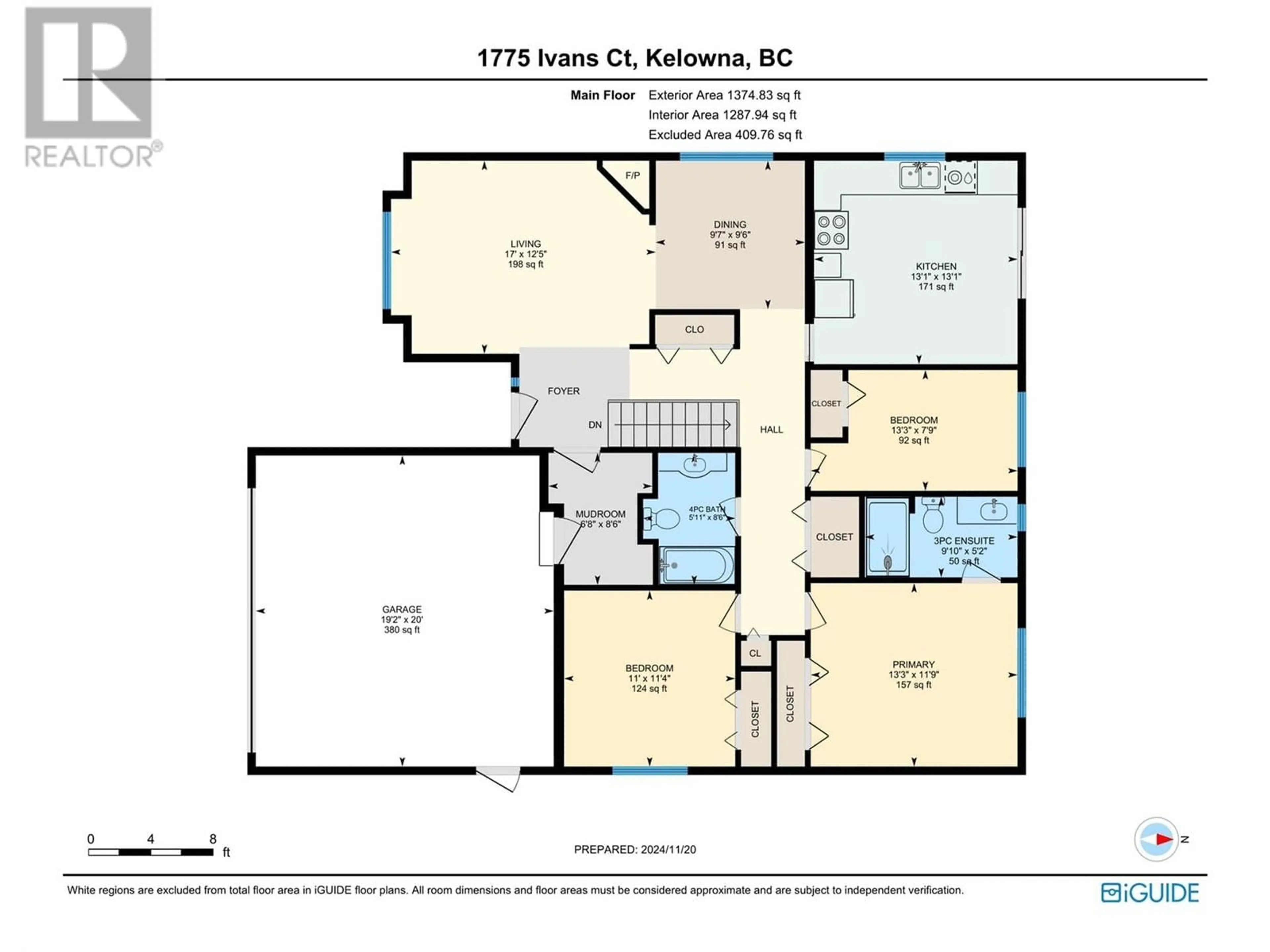 Floor plan for 1775 Ivans Court, Kelowna British Columbia V1Y9K3