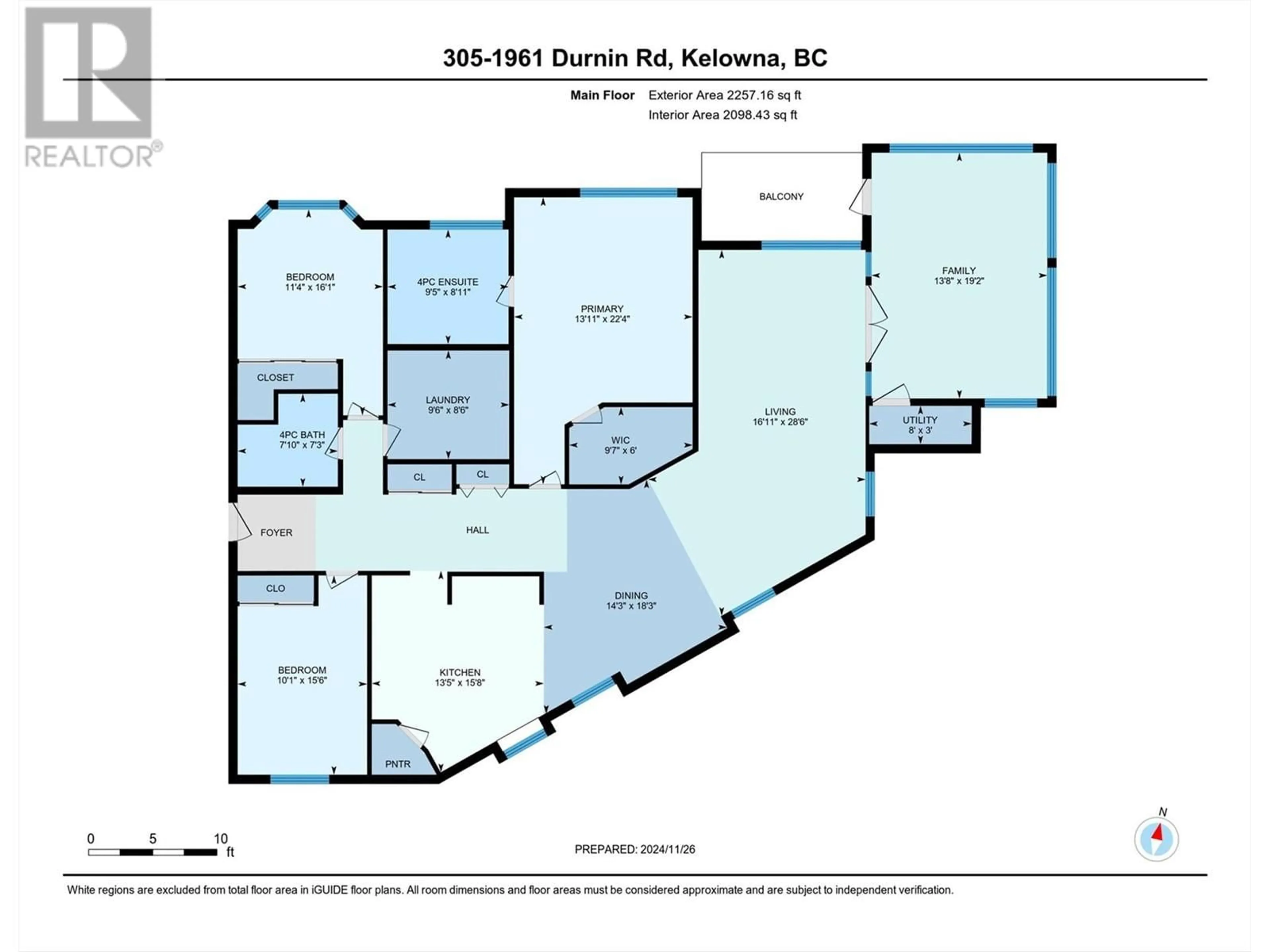 Floor plan for 1961 Durnin Road Unit# 305, Kelowna British Columbia V1X7Z6