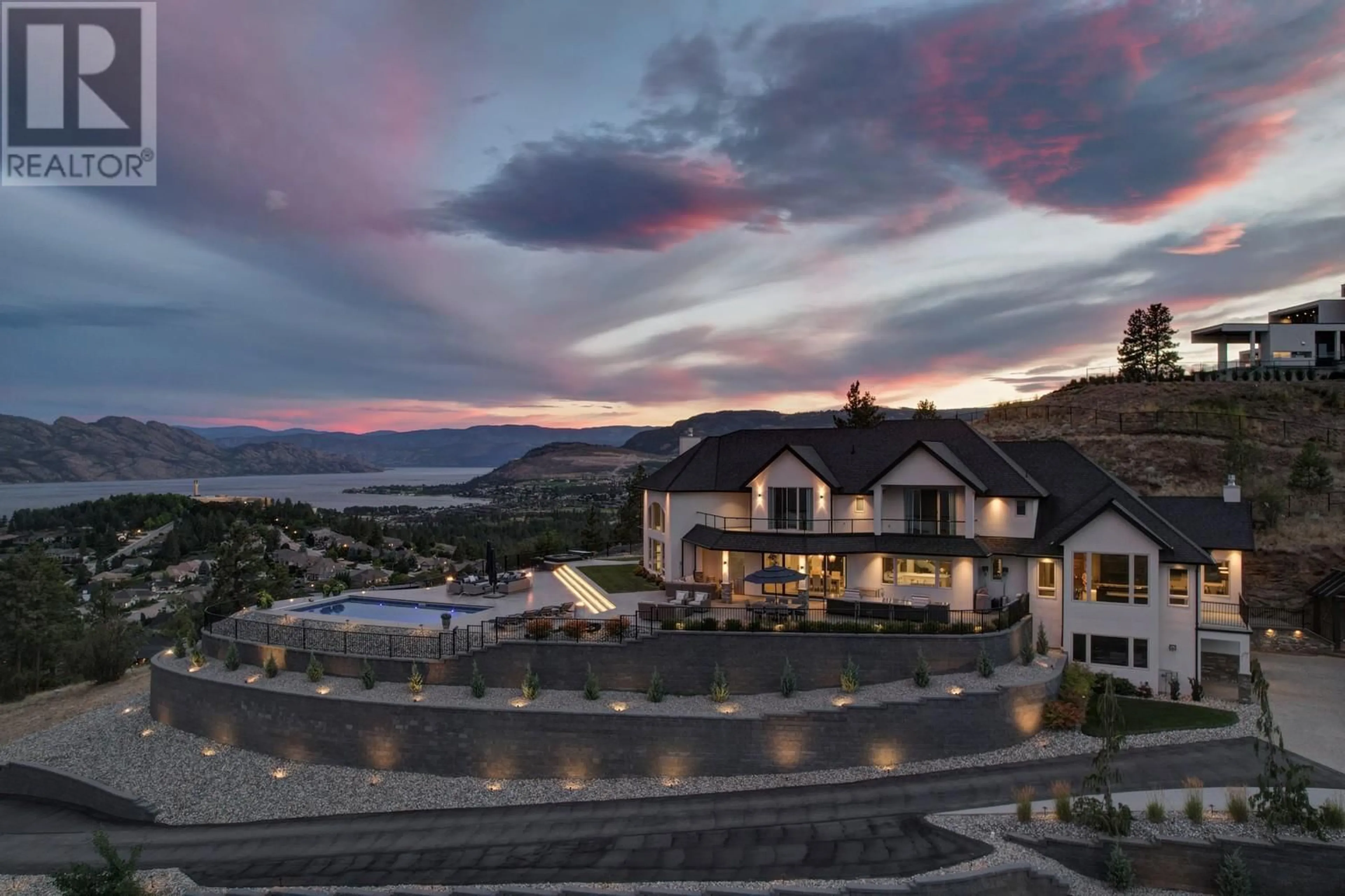 A pic from outside/outdoor area/front of a property/back of a property/a pic from drone, mountain view for 1520 VINEYARD DRIVE, West Kelowna British Columbia V4T2Y7