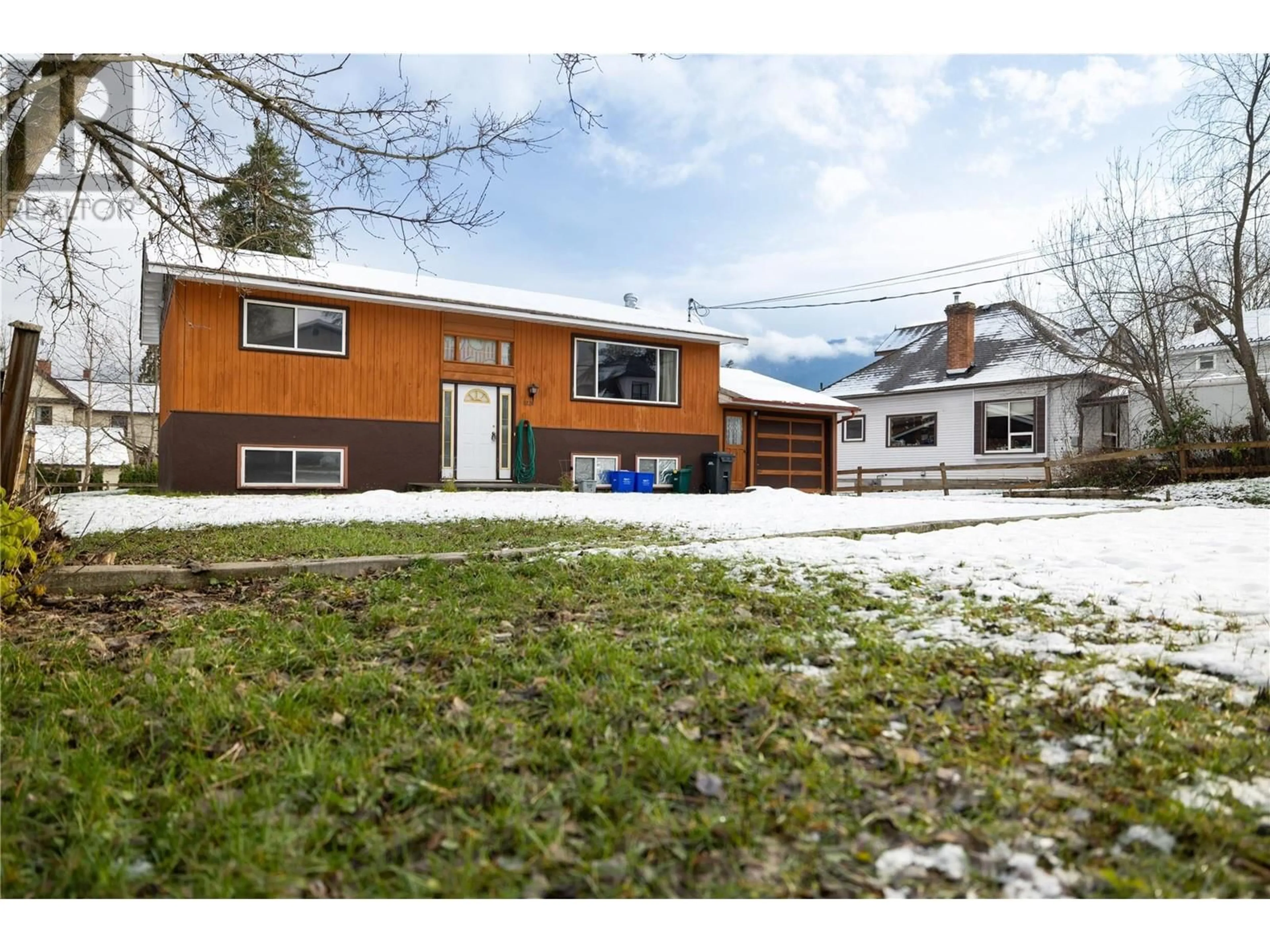 Frontside or backside of a home, the fenced backyard for 3220 Patterson Street, Armstrong British Columbia V0E1B0