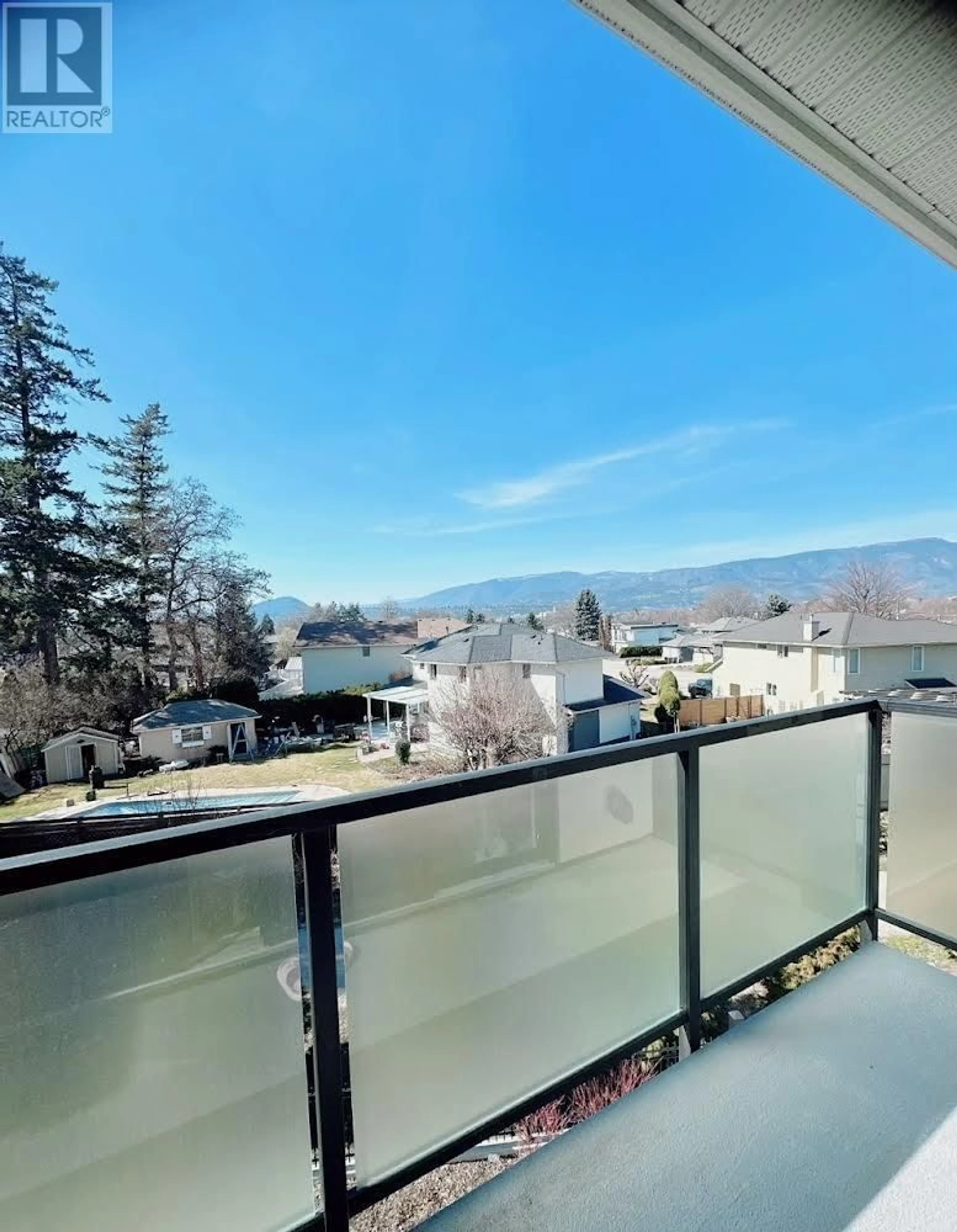 Balcony in the apartment, the view of mountain for 1102 Cameron Avenue Unit# 26, Kelowna British Columbia V1Y0B2