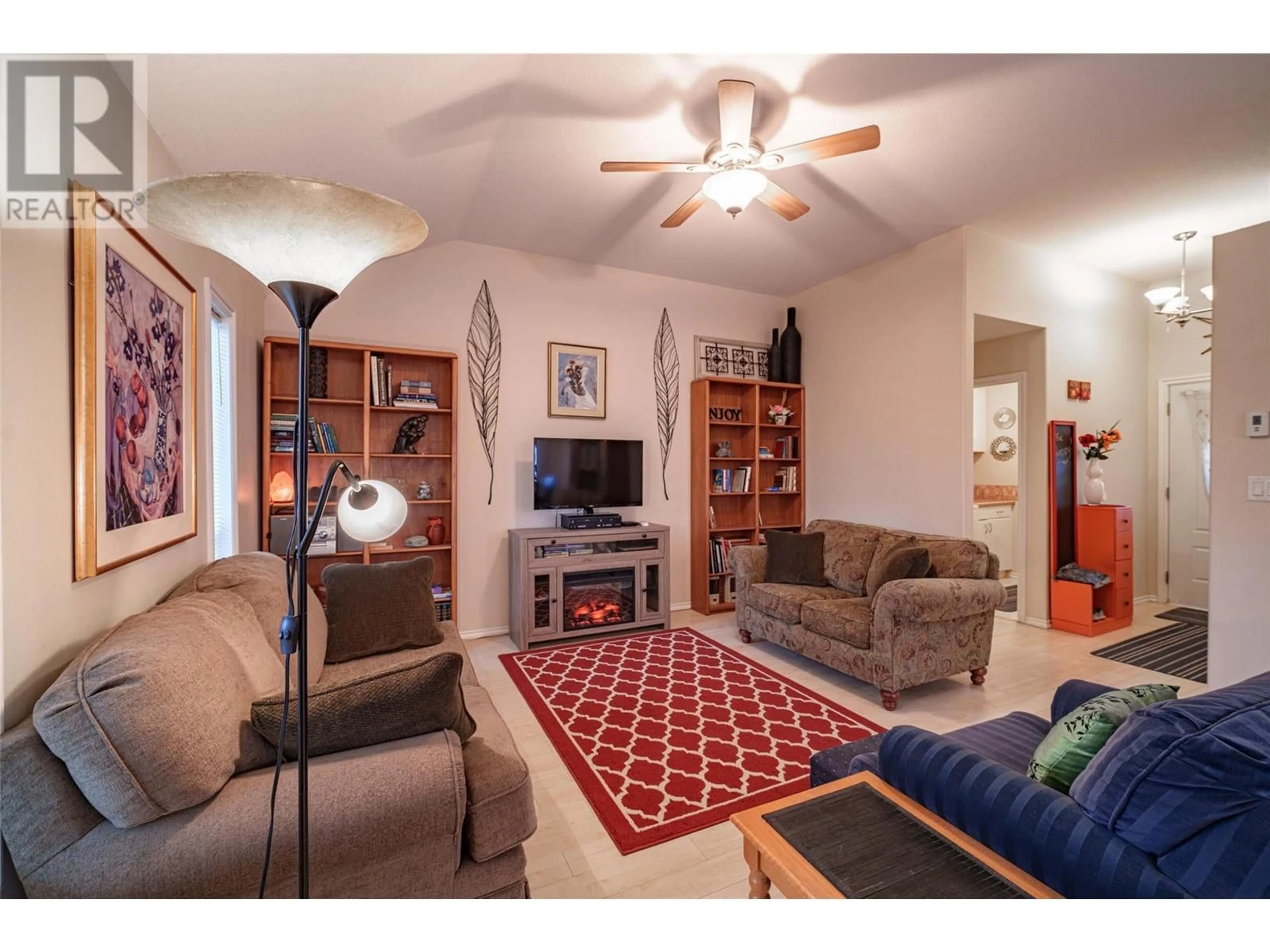 Living room, wood floors for 114 Bass Road, Enderby British Columbia V1L2B3