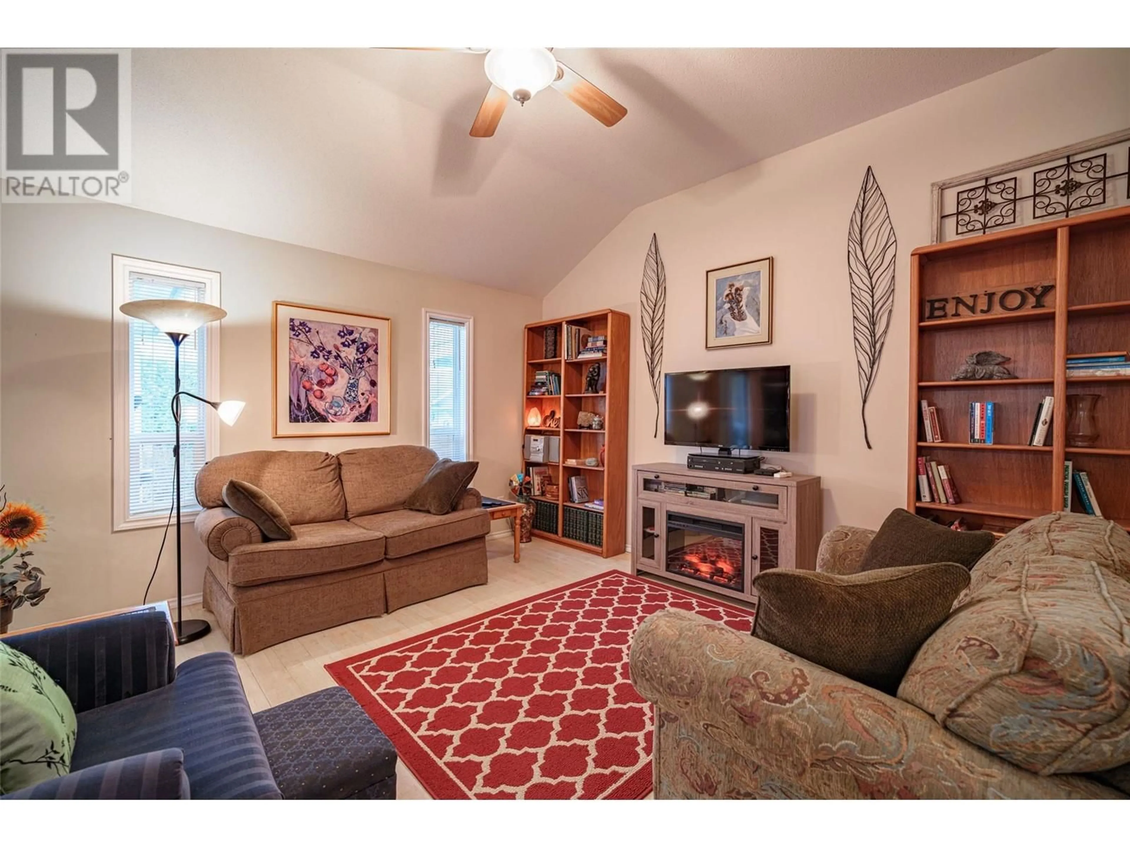 Living room, wood floors for 114 Bass Road, Enderby British Columbia V1L2B3