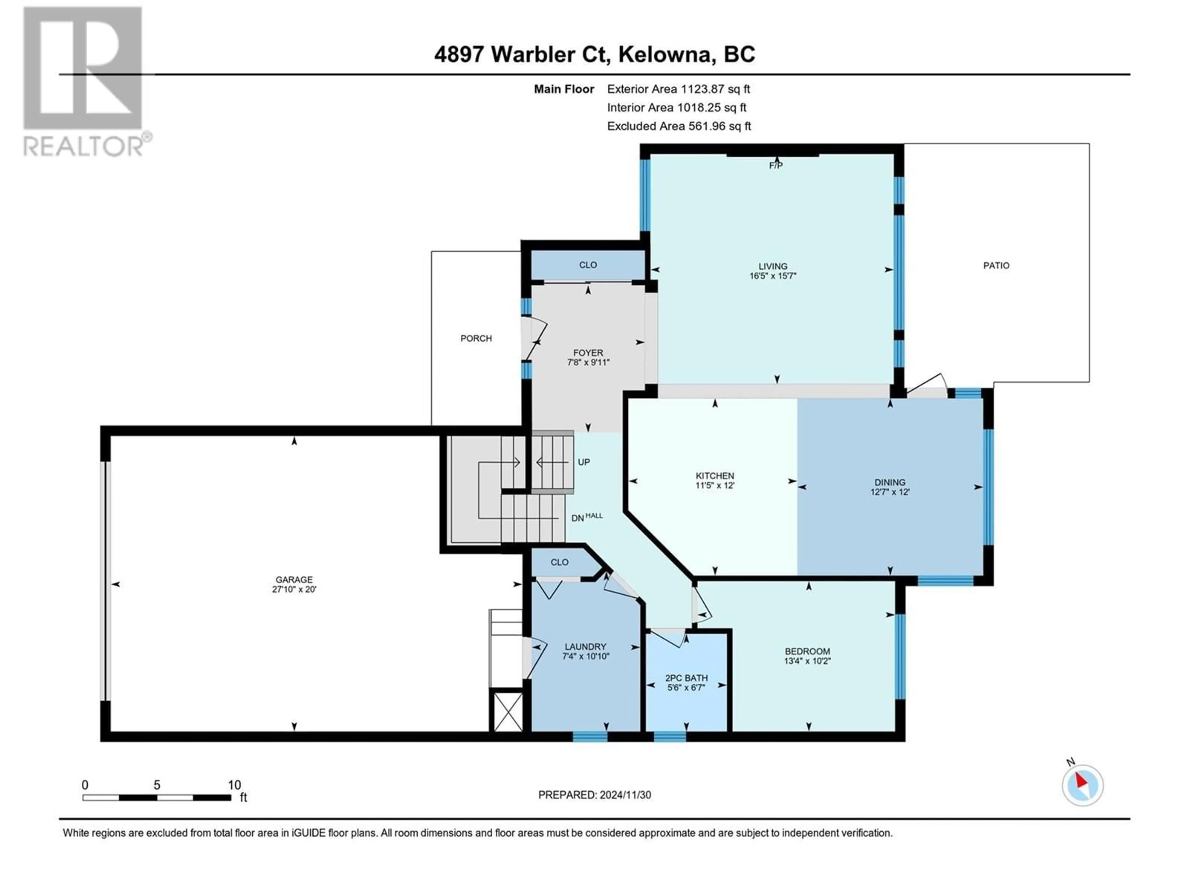 Floor plan for 4897 Warbler Court, Kelowna British Columbia V1W5A1